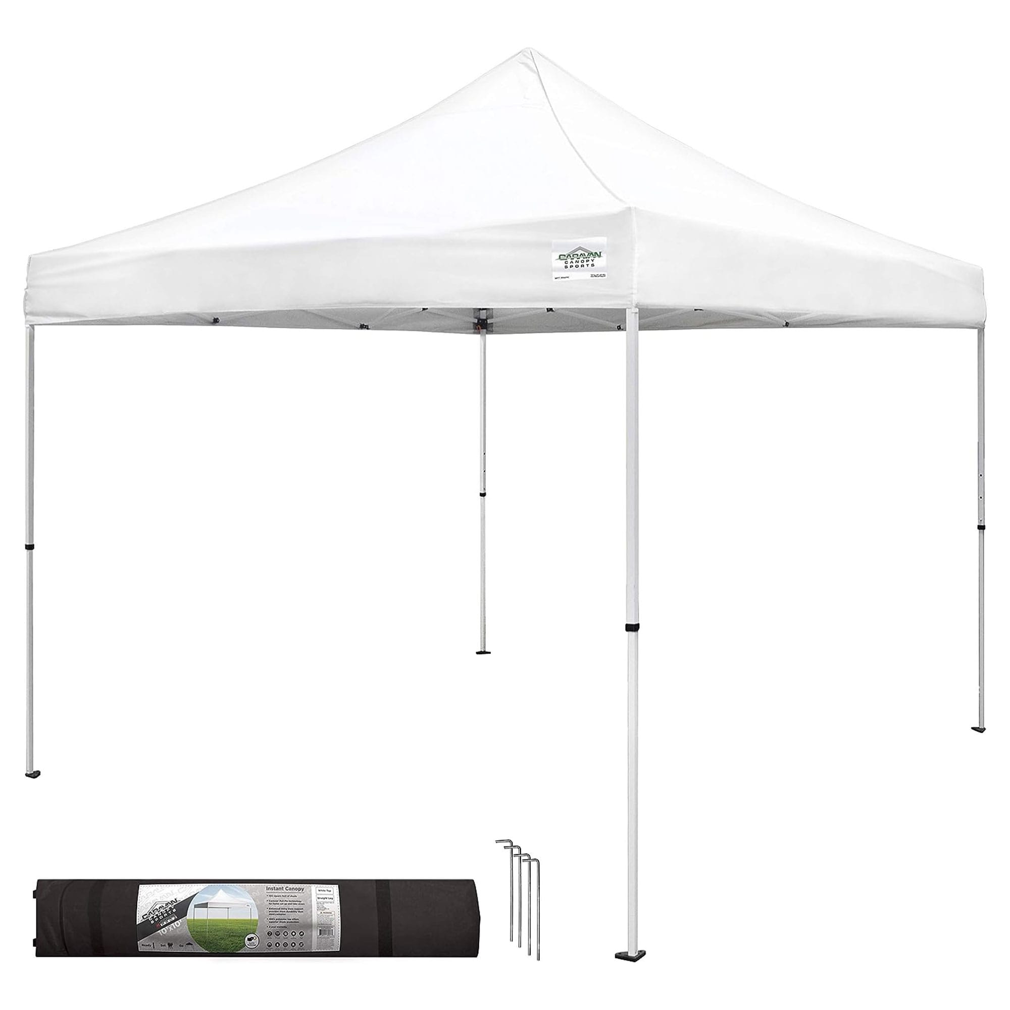 Caravan Canopy 90772 M Series Pro 2 10 x 10 ft Straight Leg Pop-Up Canopy Tent White
