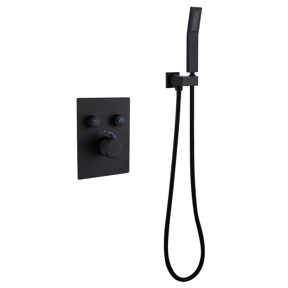Matrix Decor RCS85017MB Shower head system with valve Matte Black 1-Spray Rain Dual Shower Head 1.5-GPM (5.7-LPM)