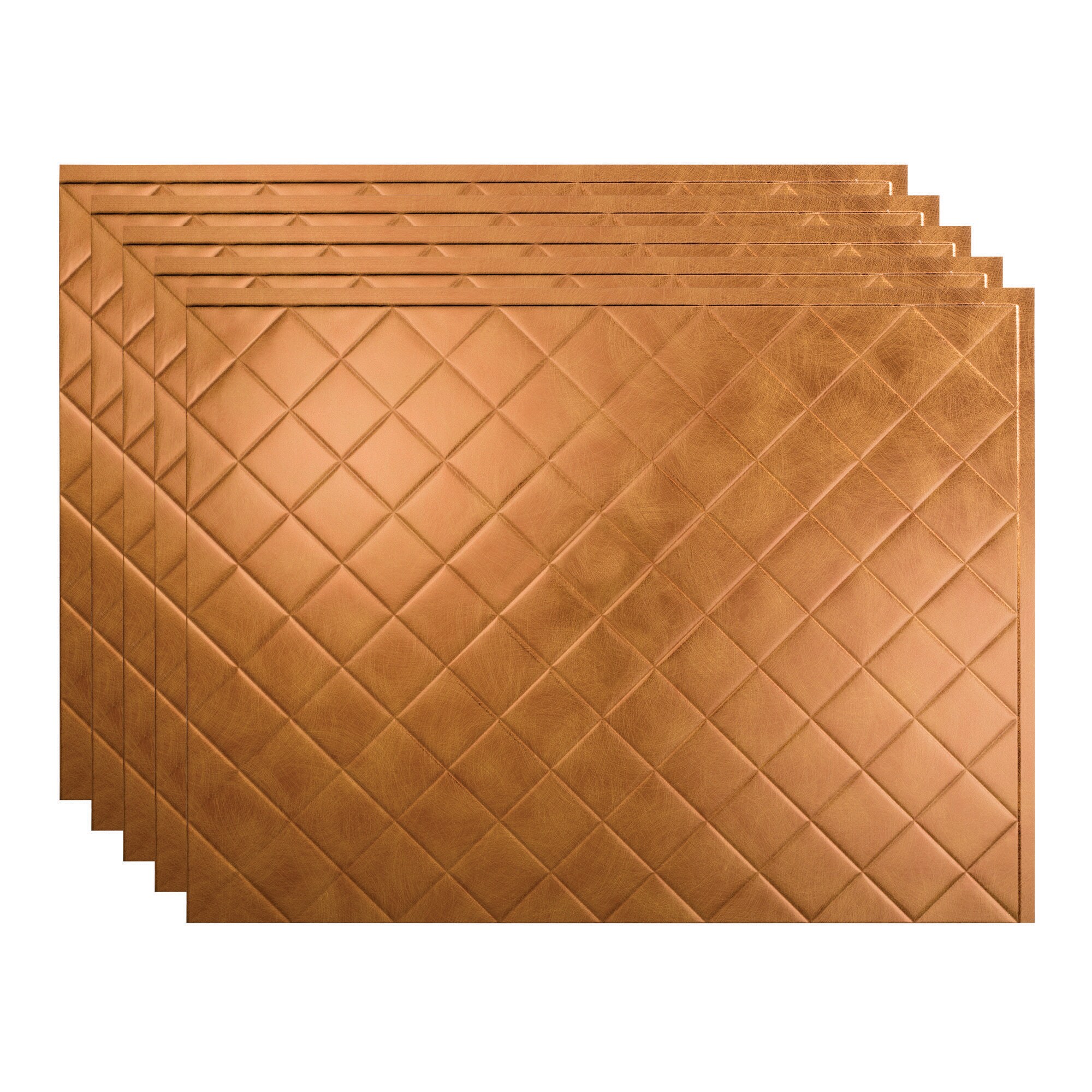 Fasade PB5431 Quilted 18.25-in x 24.25-in Vinyl Antique Bronze Backsplash Panels 5.0 -Pack