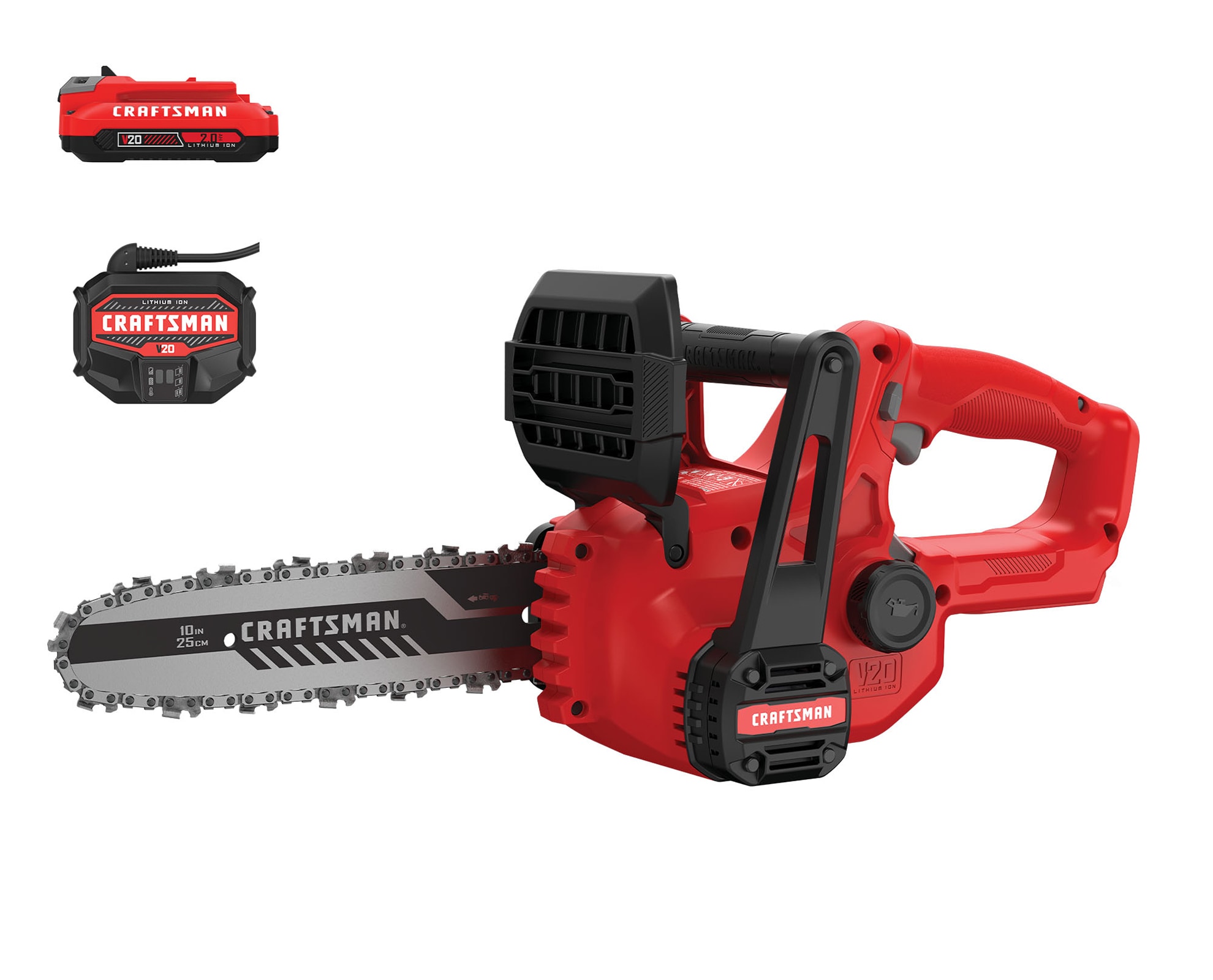 CRAFTSMAN V20 20 volt Max 10 in Battery 2 Ah Chainsaw Battery and Charger Included in the Chainsaws department at Lowes