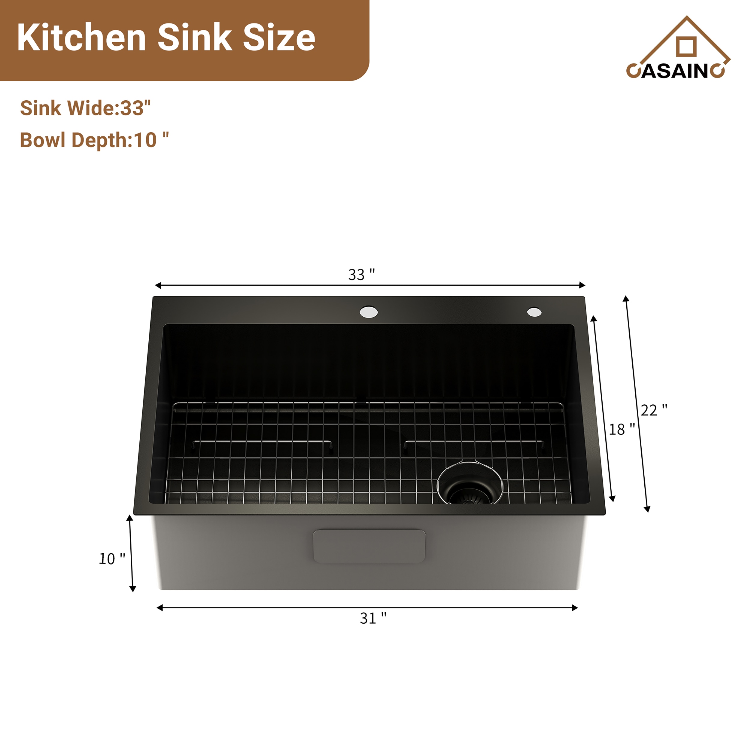 CASAINC SL-LTB3322R1 Kitchen-Sinks - View #9
