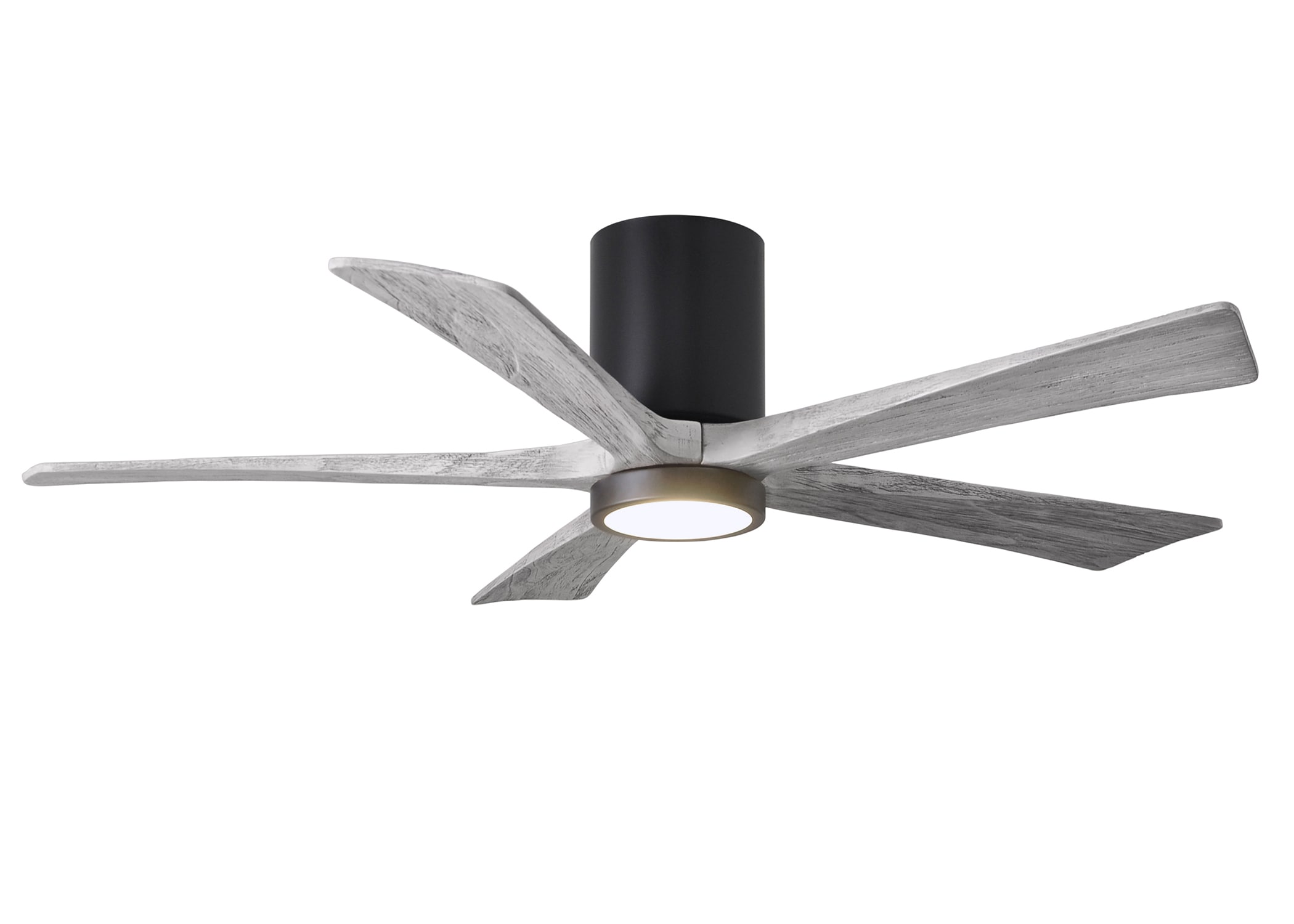 Matthews Fan Company Irene-HLK 52-in Matte Black Integrated LED Indoor/Outdoor Flush Mount Ceiling Fan with Remote (5-Blade)