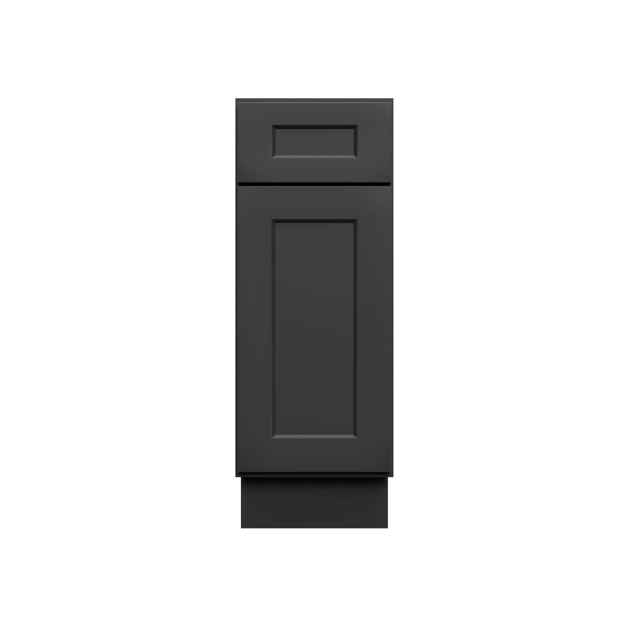 HomLux 12-in W x 34.5-in H x 24-in D Shaker Black Painted Base Ready to Assemble (RTA) Plywood Cabinet Recessed Panel Shaker