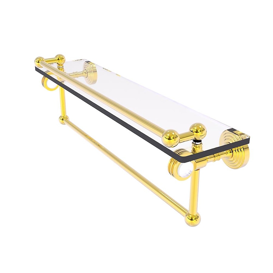 Allied Brass Pacific Grove Polished Brass 1-Tier Brass Wall Mount Bathroom Shelf Allied Brass Pacific Grove Polished Brass 1-Tier Brass Wall Mount Bathroom Shelf