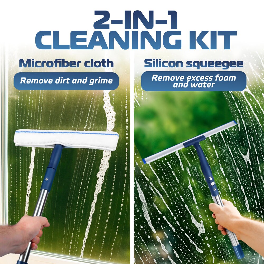 DSV Standard Window Cleaning Kit with Silicone Scraper and 2X ...