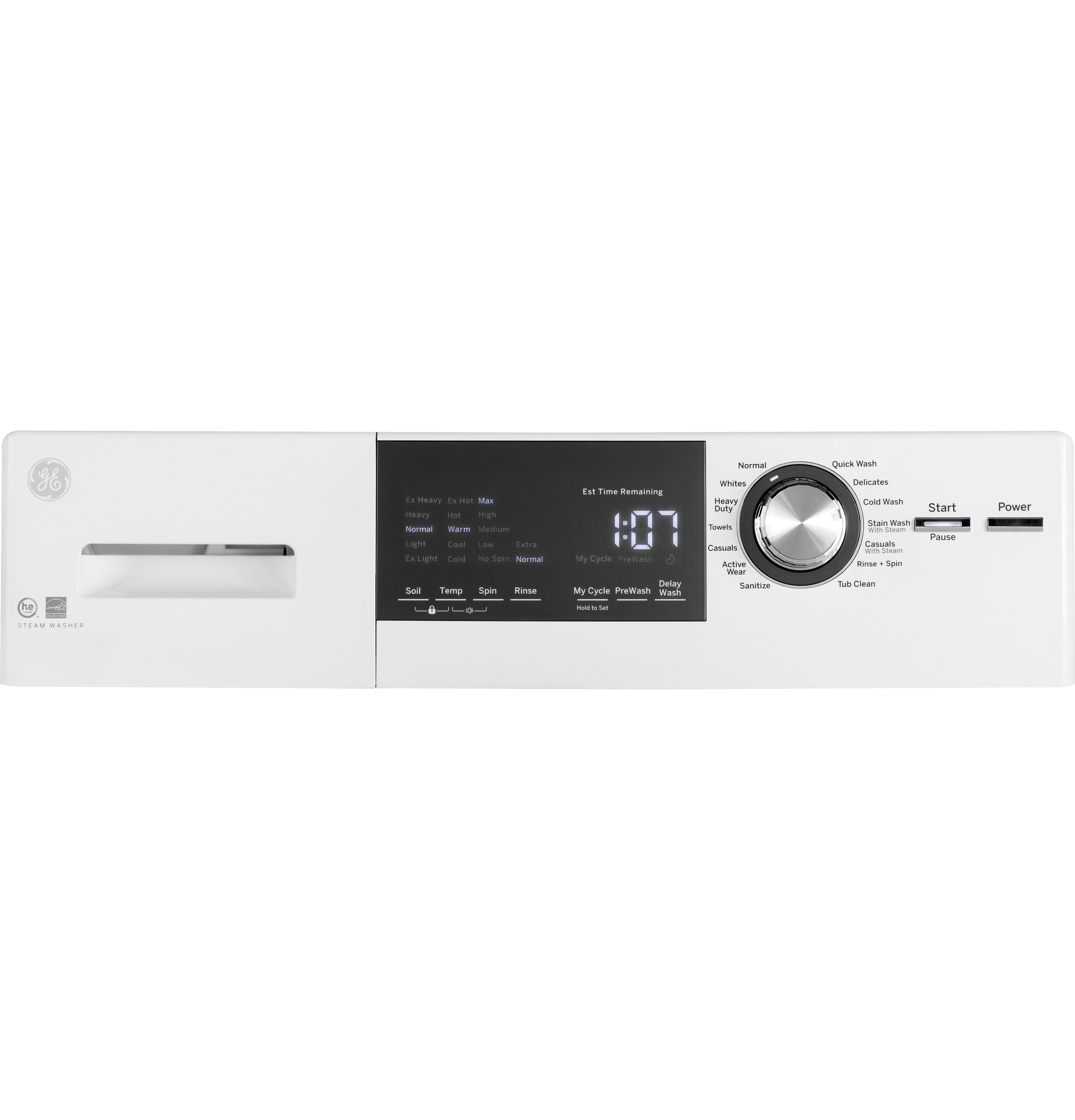 GFW490RSKWW by GE Appliances - GE® 4.9 DOE cu. ft. Capacity RightHeight™  Front Load ENERGY STAR® Washer with Steam