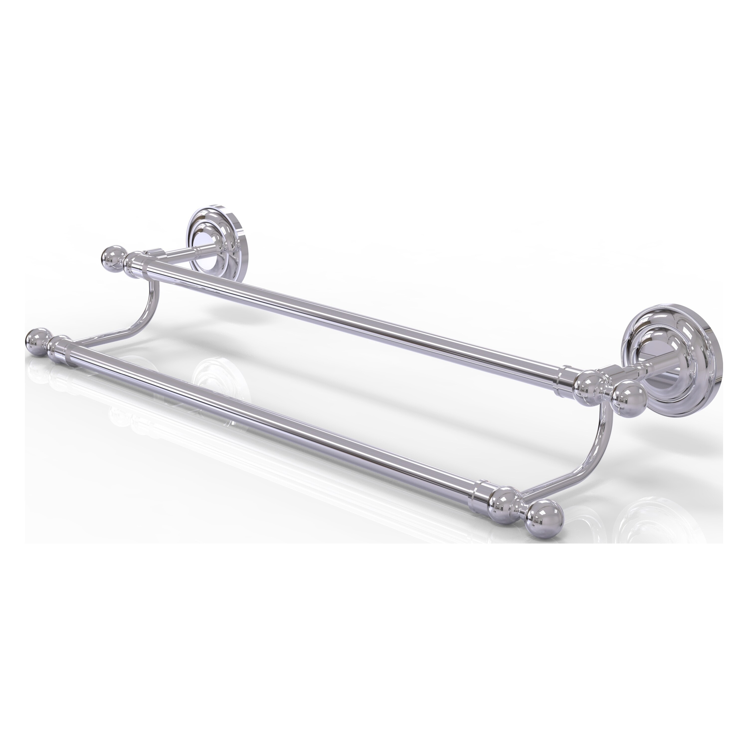 Allied Brass QN-72/24-PC Que New 24-in double Polished Chrome Wall mount Double Towel Bar