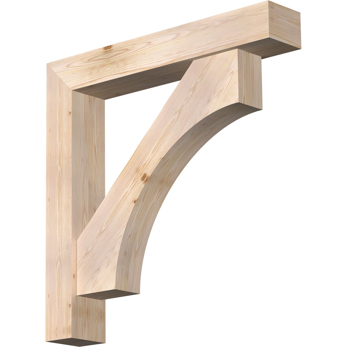 Ekena Millwork 1464703 Westlake block smooth bracket with offset brace 7-1/2-in x 44-in x 44-in Douglas fir Brown Wood Standard bracket