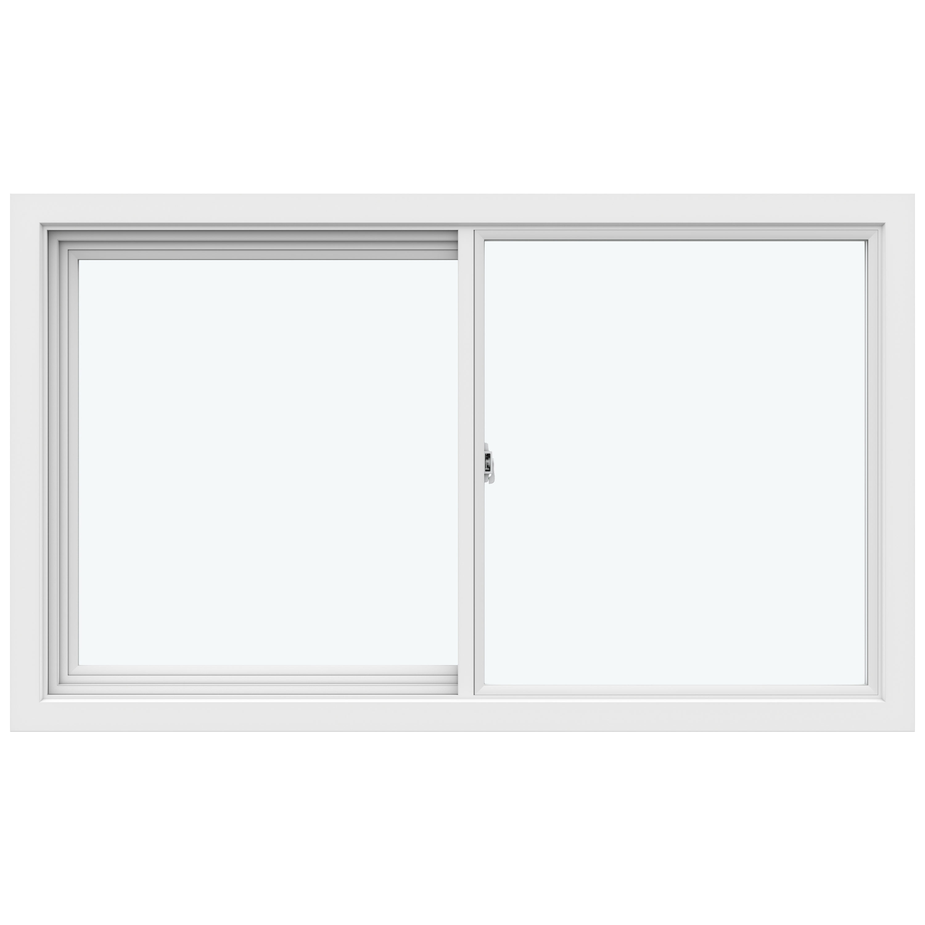 JELD-WEN JW232900646 V-2500 Left-operable Vinyl Replacement White Sliding Window Full Screen Included