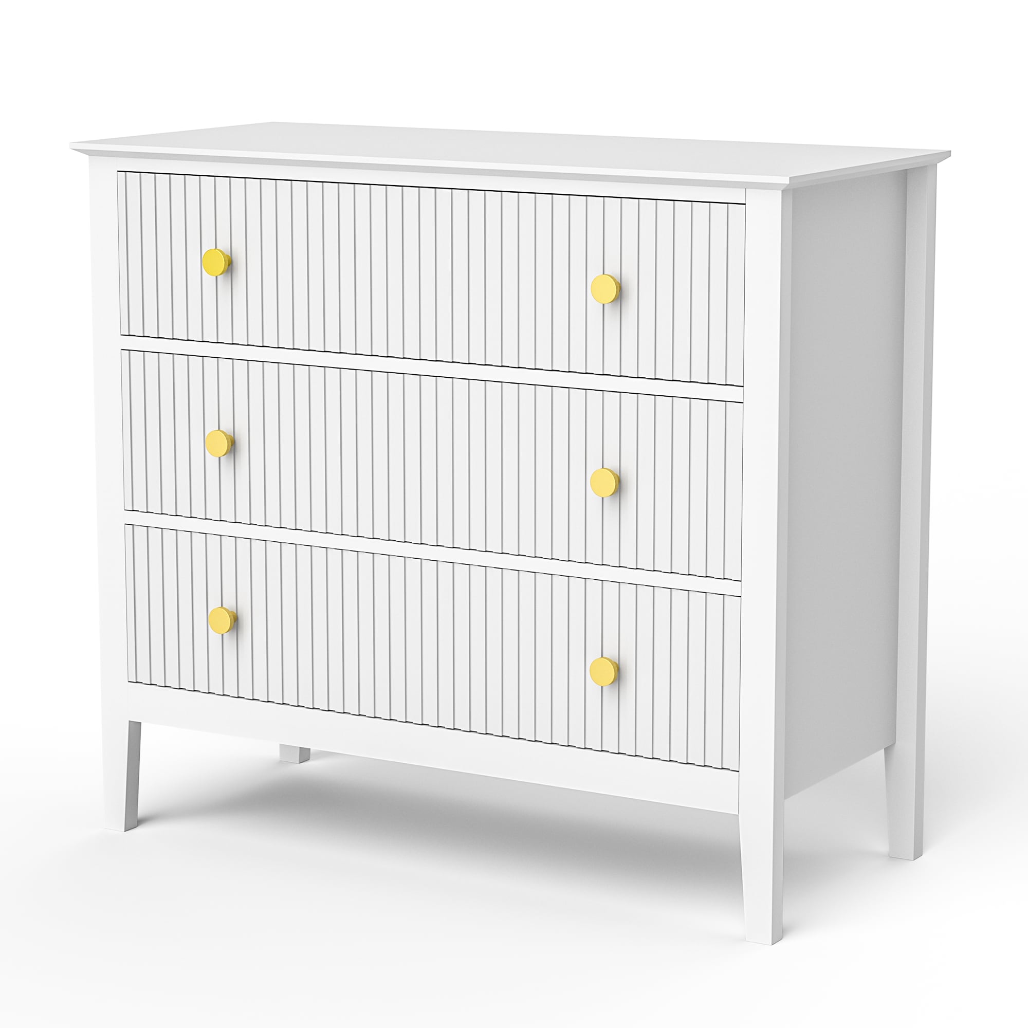 PamaPic SN-DG-ST-3D-WL1 White 3 -Drawer Standard dresser