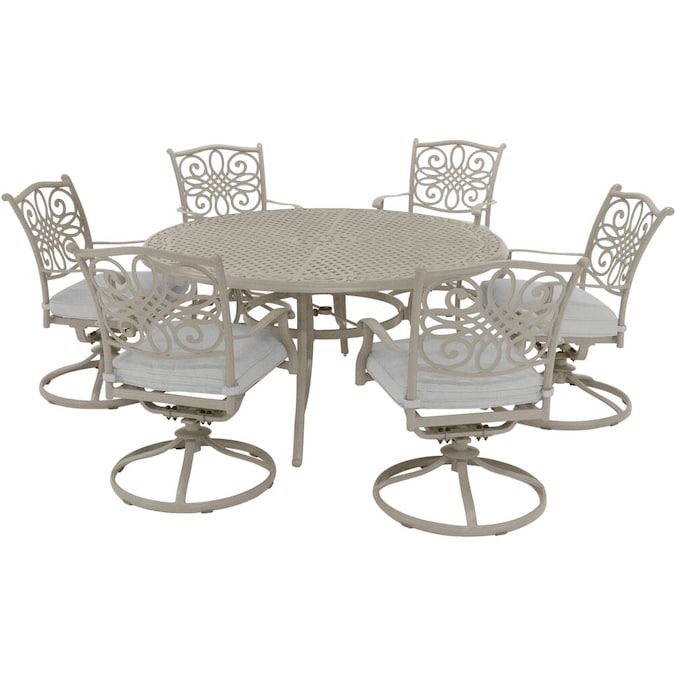 Aluminum Frame Patio Dining Set, Off White Dining Room Chair Cushions