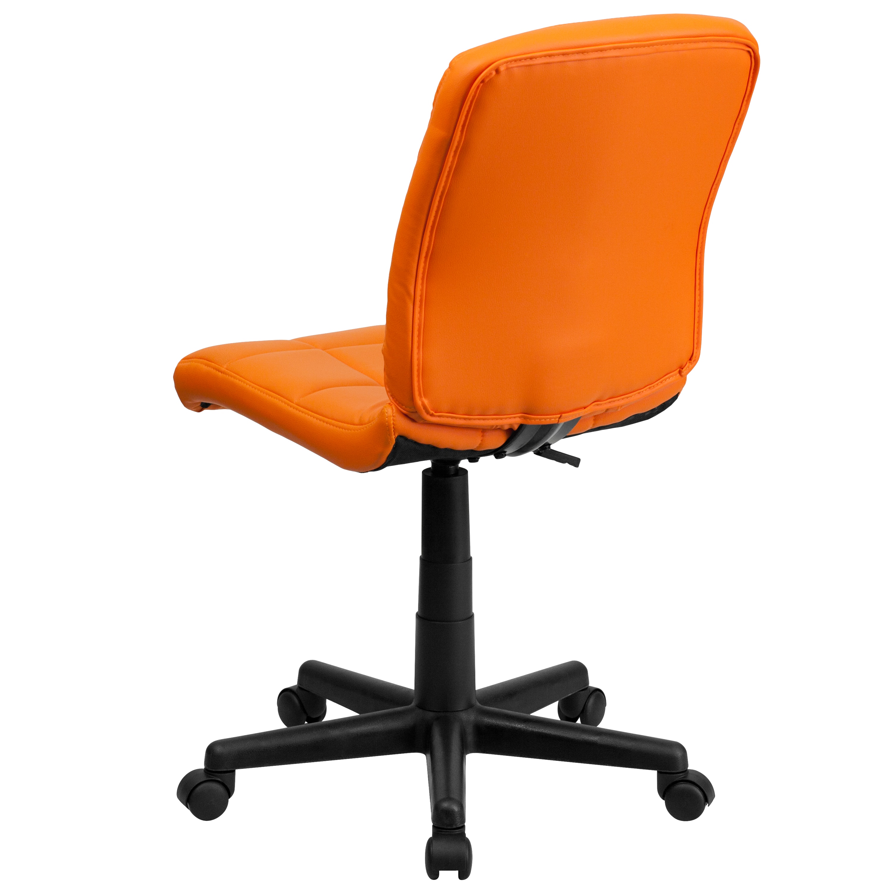 Ergonomic Mid-Back Orange Vinyl Swivel Task Chair