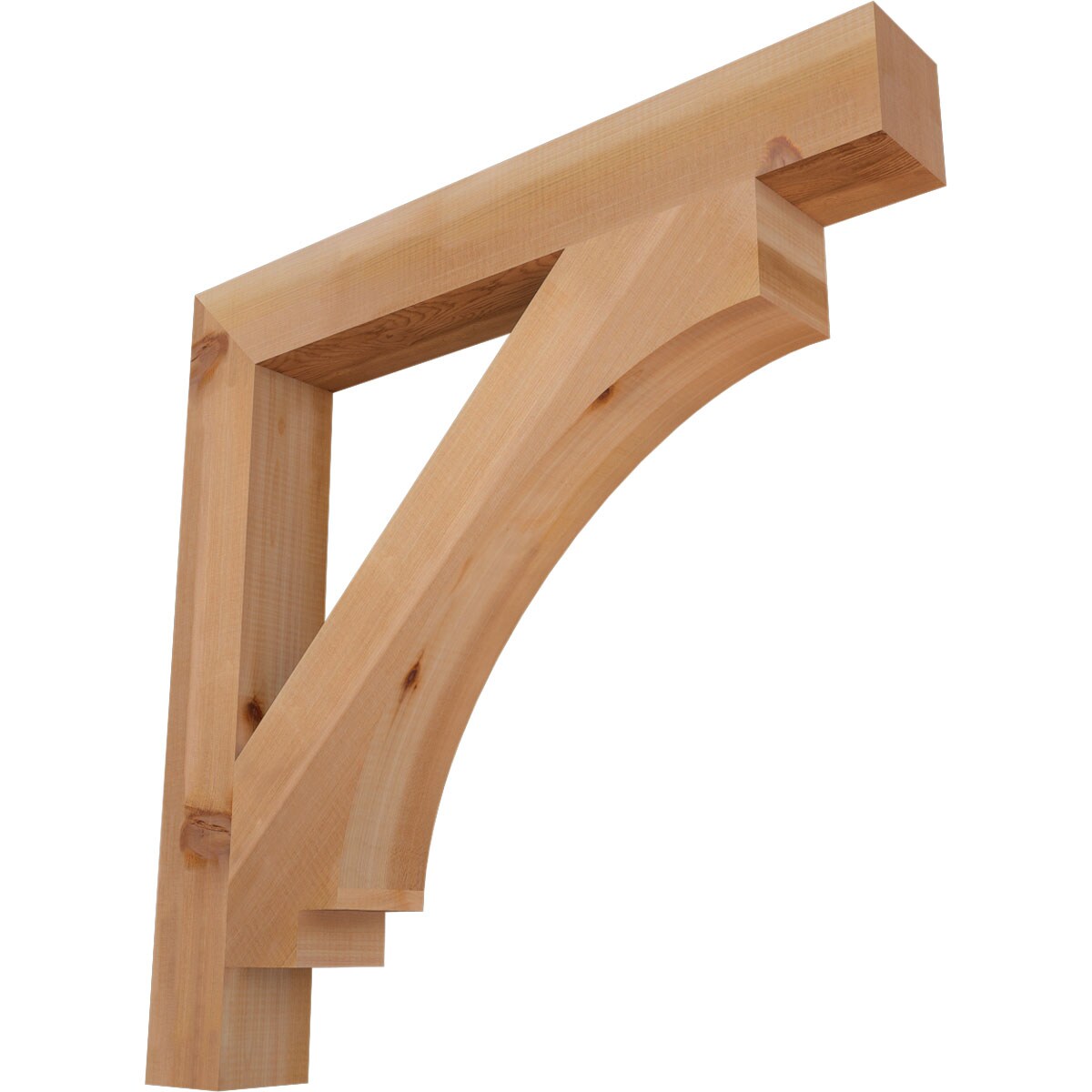 Ekena Millwork BKT04X30X30IMP05SWR Imperial Block Smooth 3-1/2-in x 30-in x 30-in Western red cedar Brown Wood Standard bracket