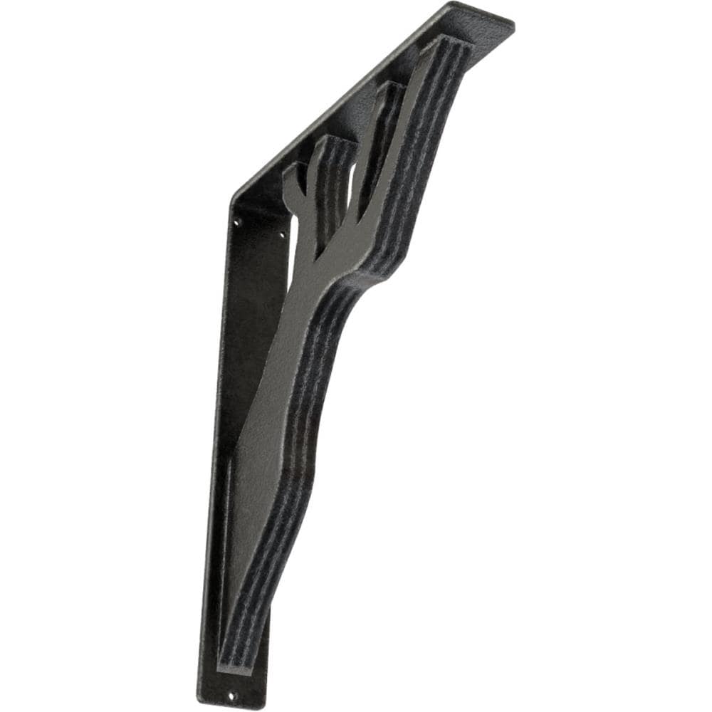 Ekena Millwork BKTM02X12X15TDAAPW Damon 12-in x 2-in x 15-in Gray Wrought iron Countertop support bracket