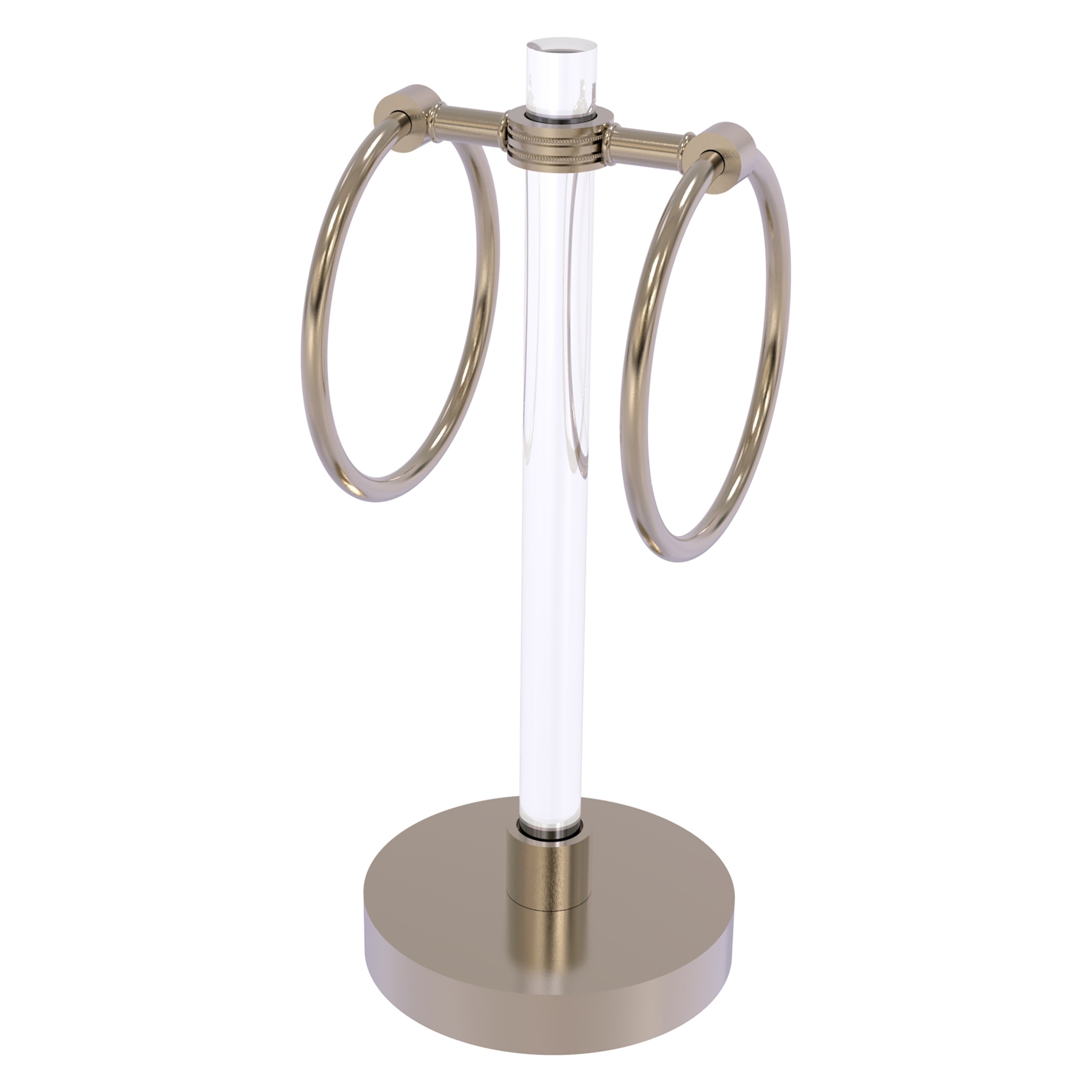 Allied Brass CV-GTRSD-10-PEW Clearview Antique Pewter Freestanding countertop Single Towel Ring