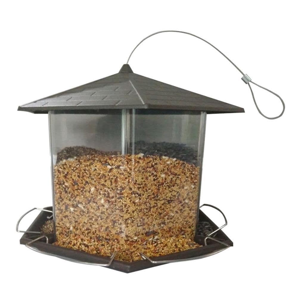 Style Selections Yellow Metal Hanging Hopper Bird Feeder- 4-lb Capacity in  the Bird Feeders department at