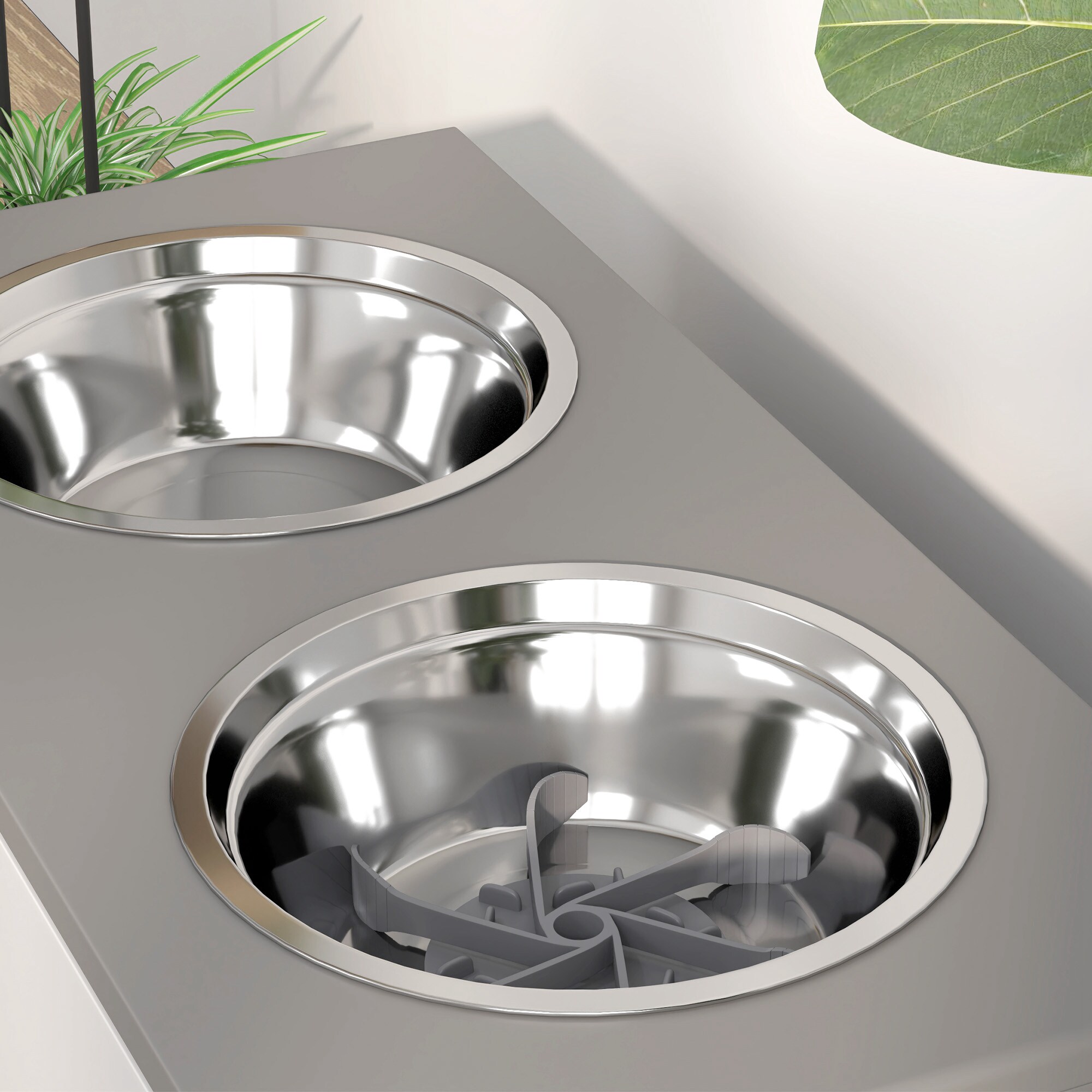 PawHut D08-063V00GY Pet-Bowls - View #5