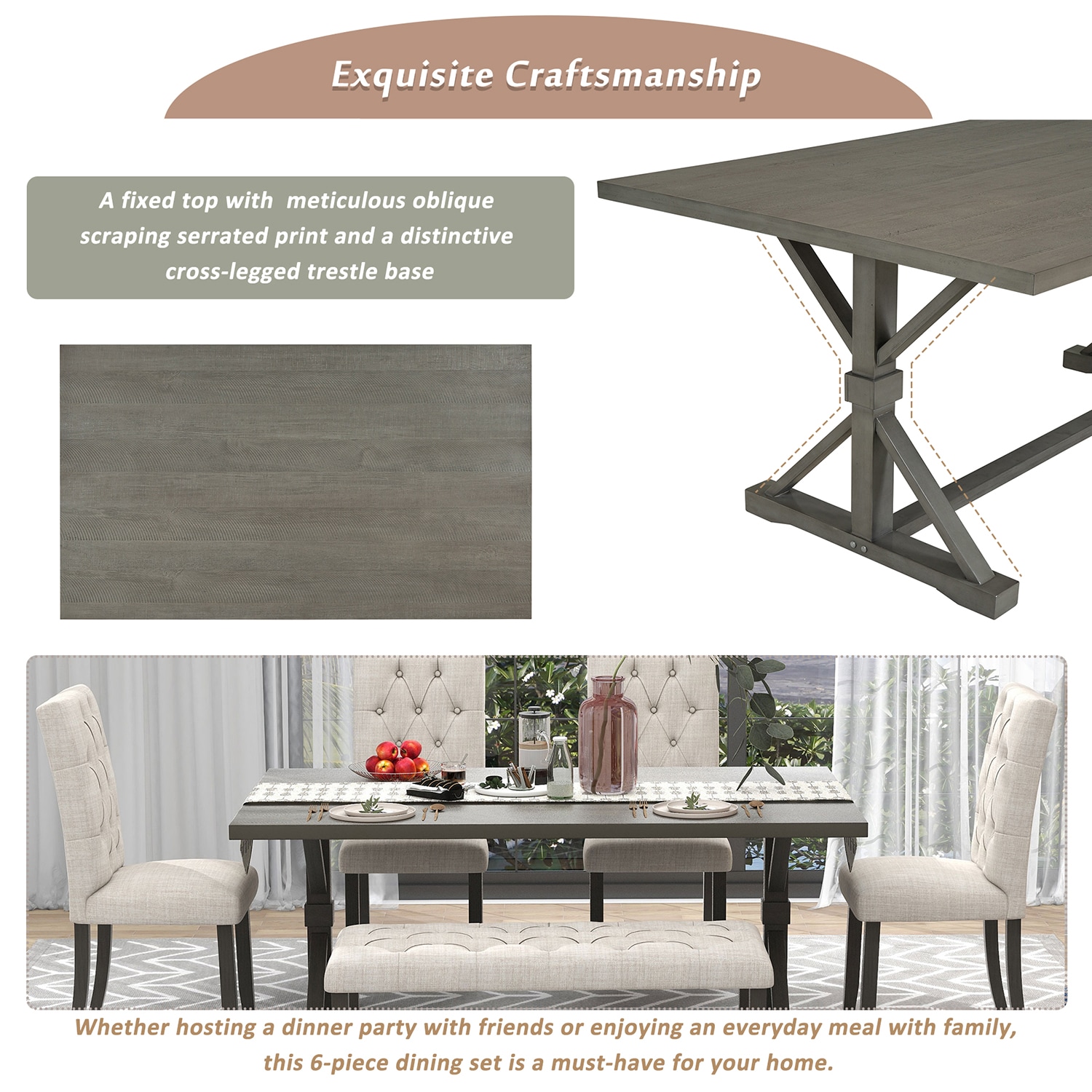 SINOFURN SYA010258GY Dining-Sets - View #2