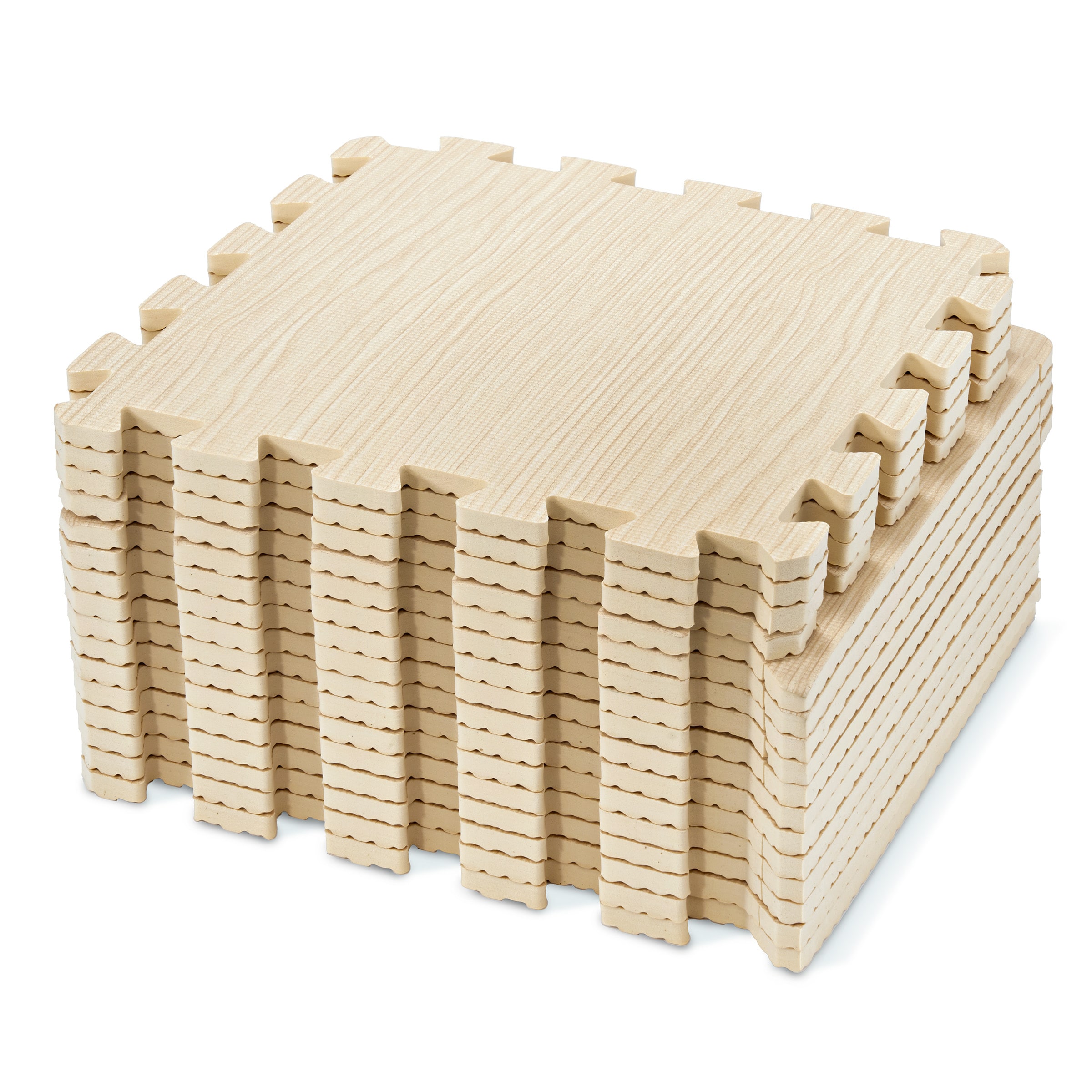 SORBUS  16 Tiles16 Sq ft Wood Grain Floor Foam Tile Mats for Home Office Playroom Basement and More