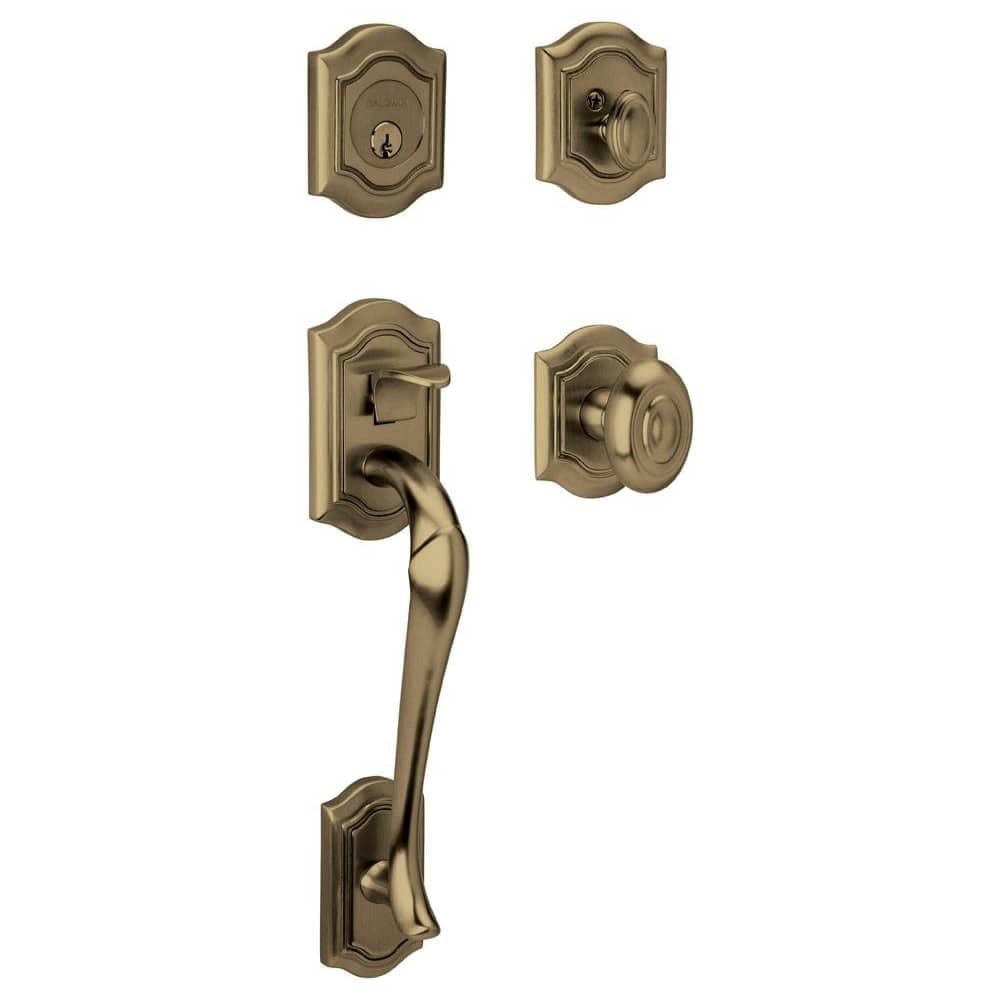 Baldwin 85327.ENTR Bethpage Sectional Single Cylinder Keyed Entry Handleset with 5077 Interior Knob from the Estate Collection #85327050ENTR
