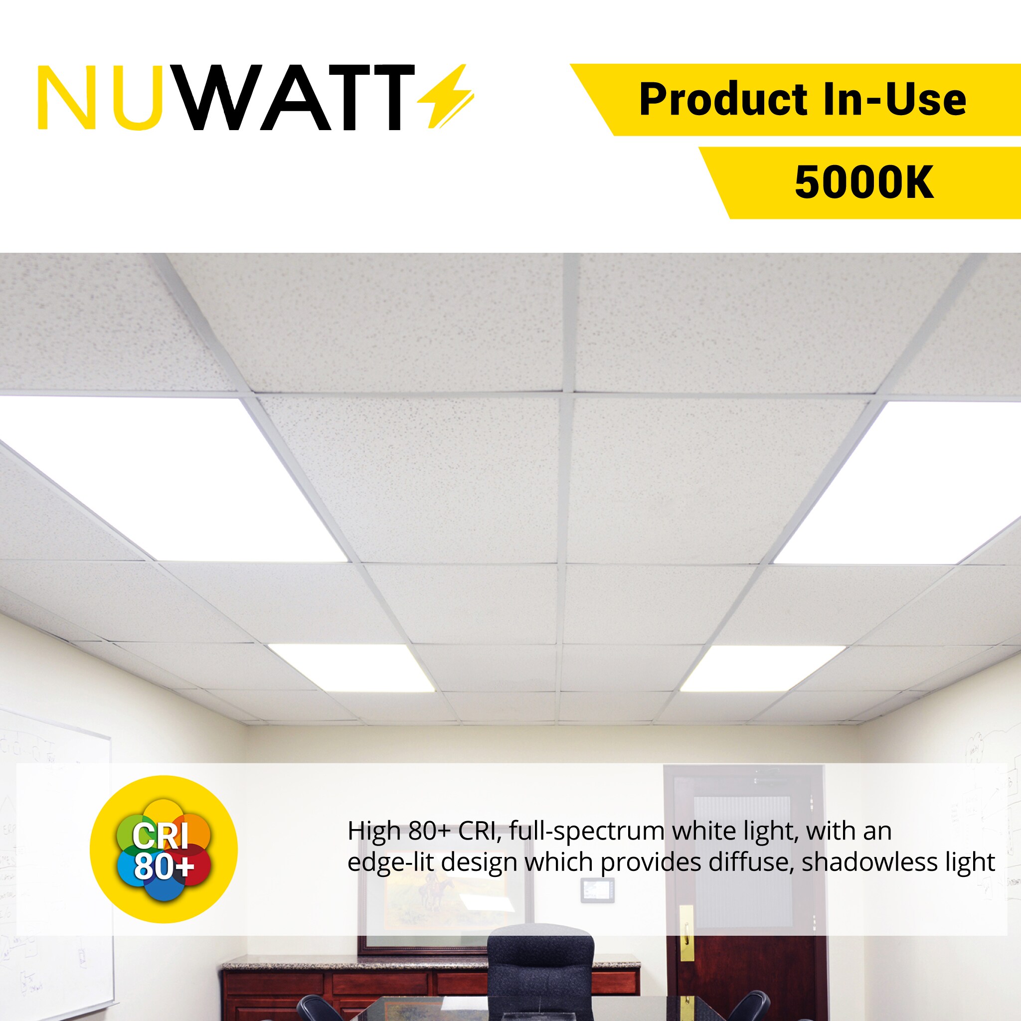 NUWATT 4-ft X 2-ft Switchable White 5750-Lumen LED Troffer (4-Pack) In ...