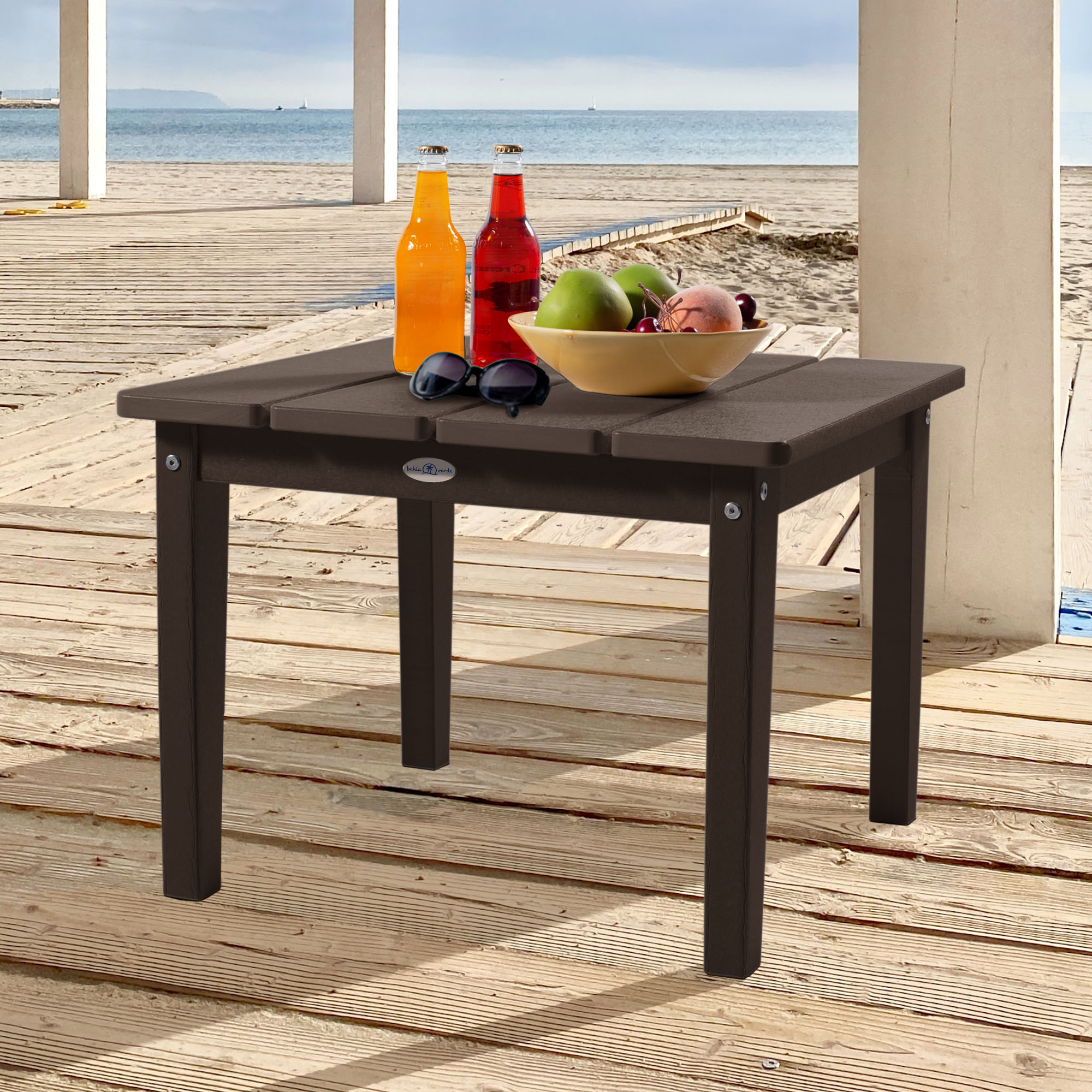 highwood BV-DSST1-MBR Cape Square Outdoor End Table 22.75-in W x 22.75-in L