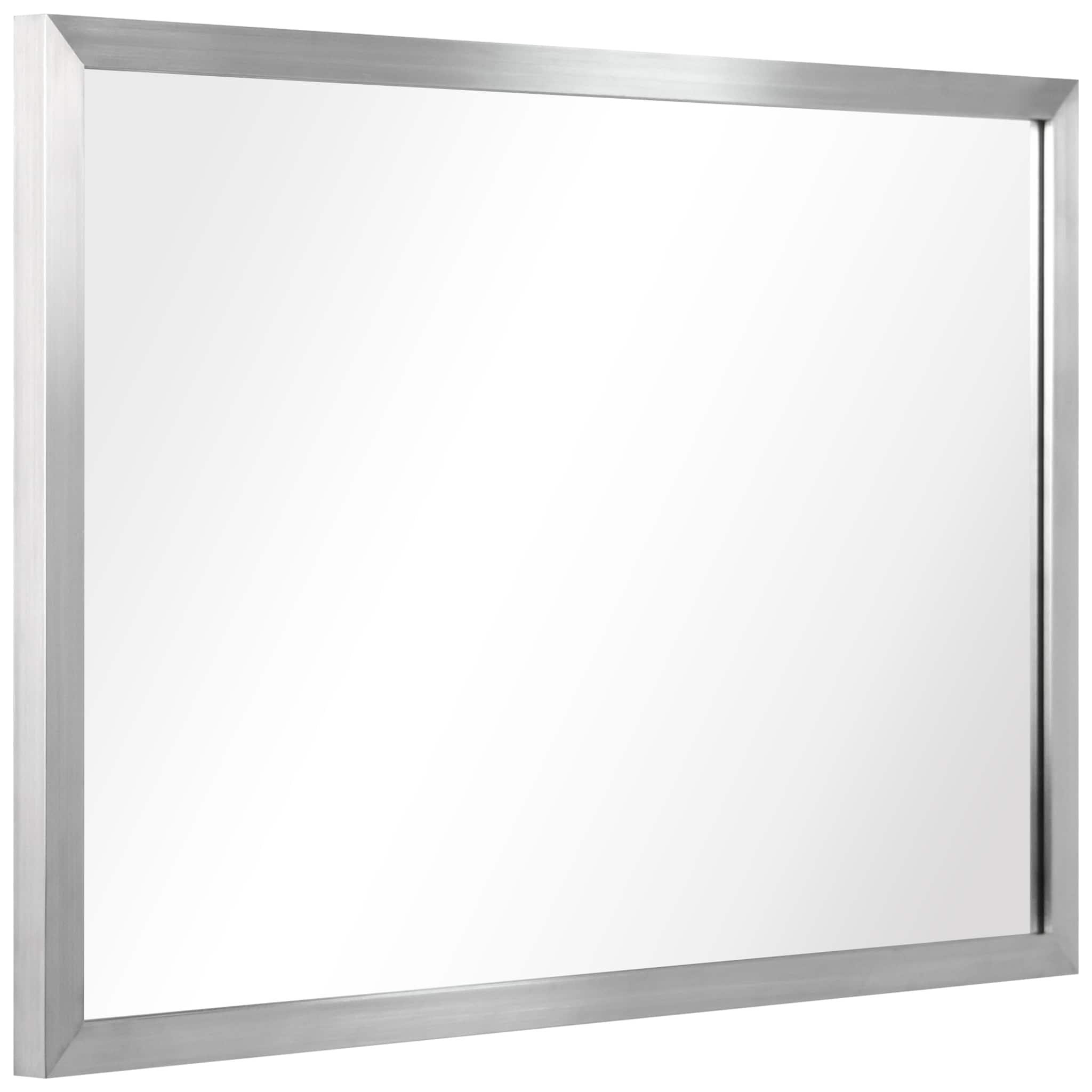 Contempo 20" x 30" Brushed Silver Stainless Steel Wall Mirror