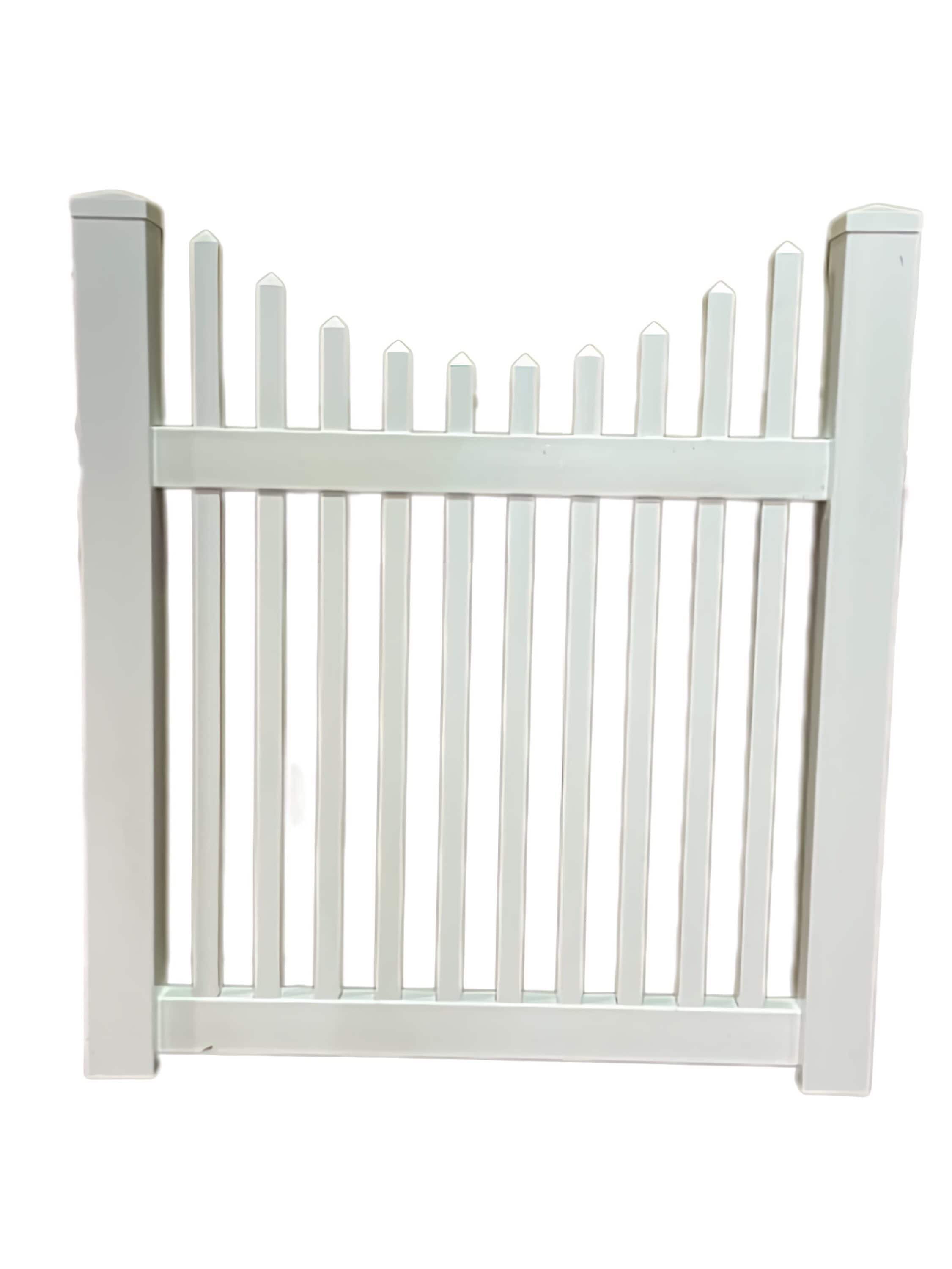 H H Custom Made Vinyl Fence 4 Ft H X 4 Ft W White Vinyl Picket Fence   64102113 