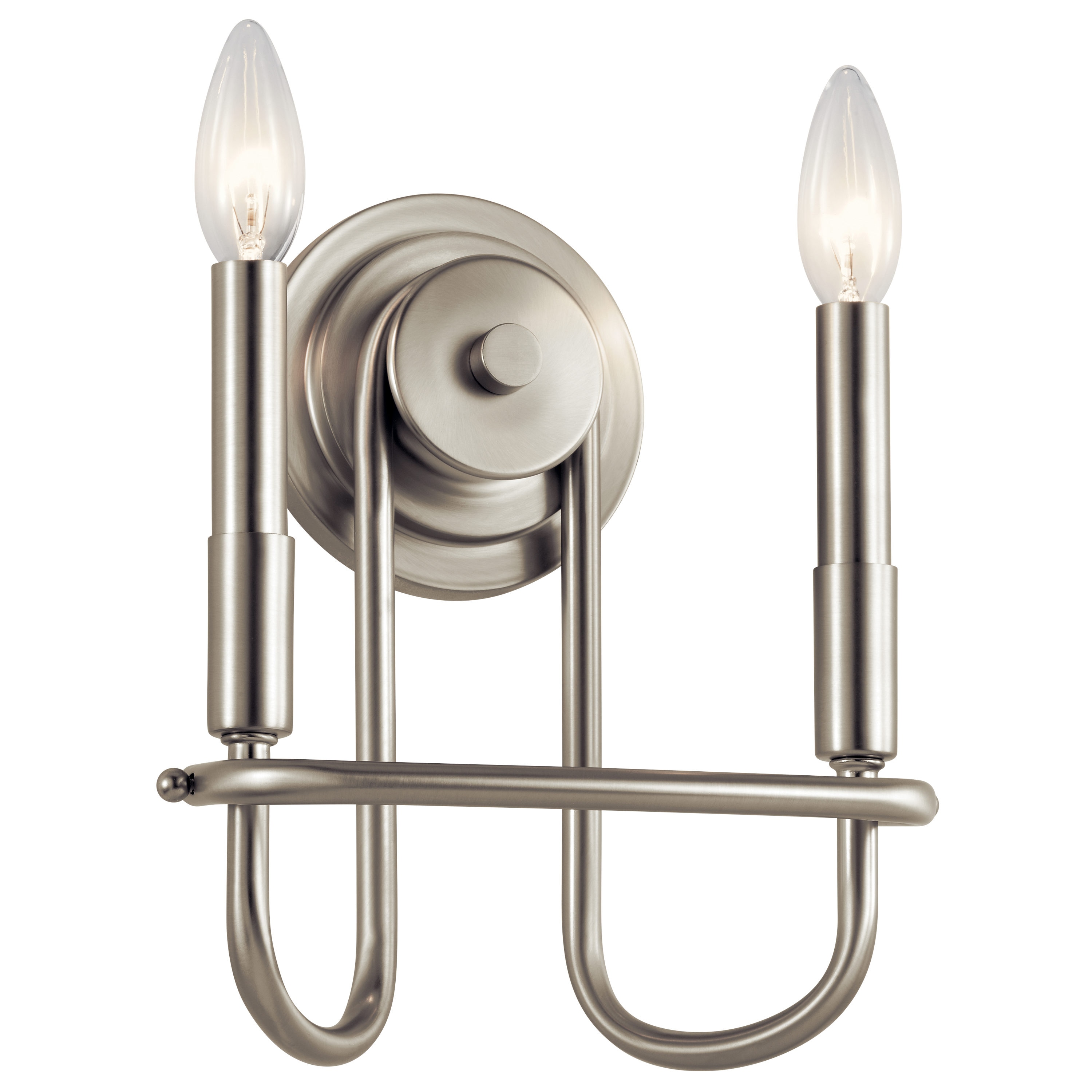 Kichler 52308NI Capitol Hill 9.75-in W 2 -Light Brushed Nickel Wall Sconce