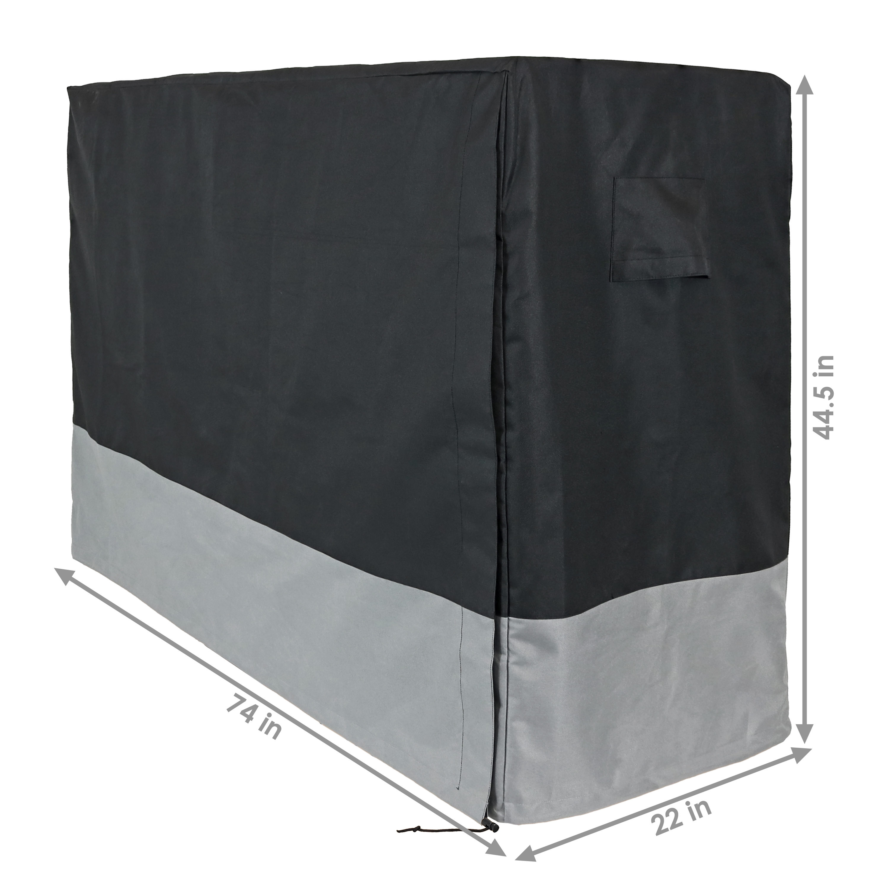 Gray and Black Heavy-Duty Polyester Firewood Rack Cover