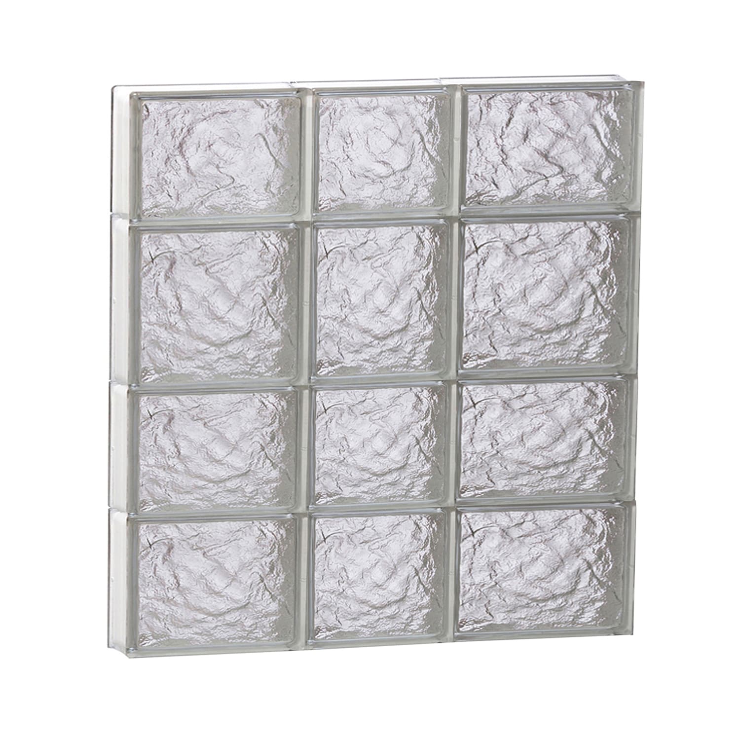 REDI2SET Ice Glass 21.25-in X 25-in Frameless Replacement Glass Block ...