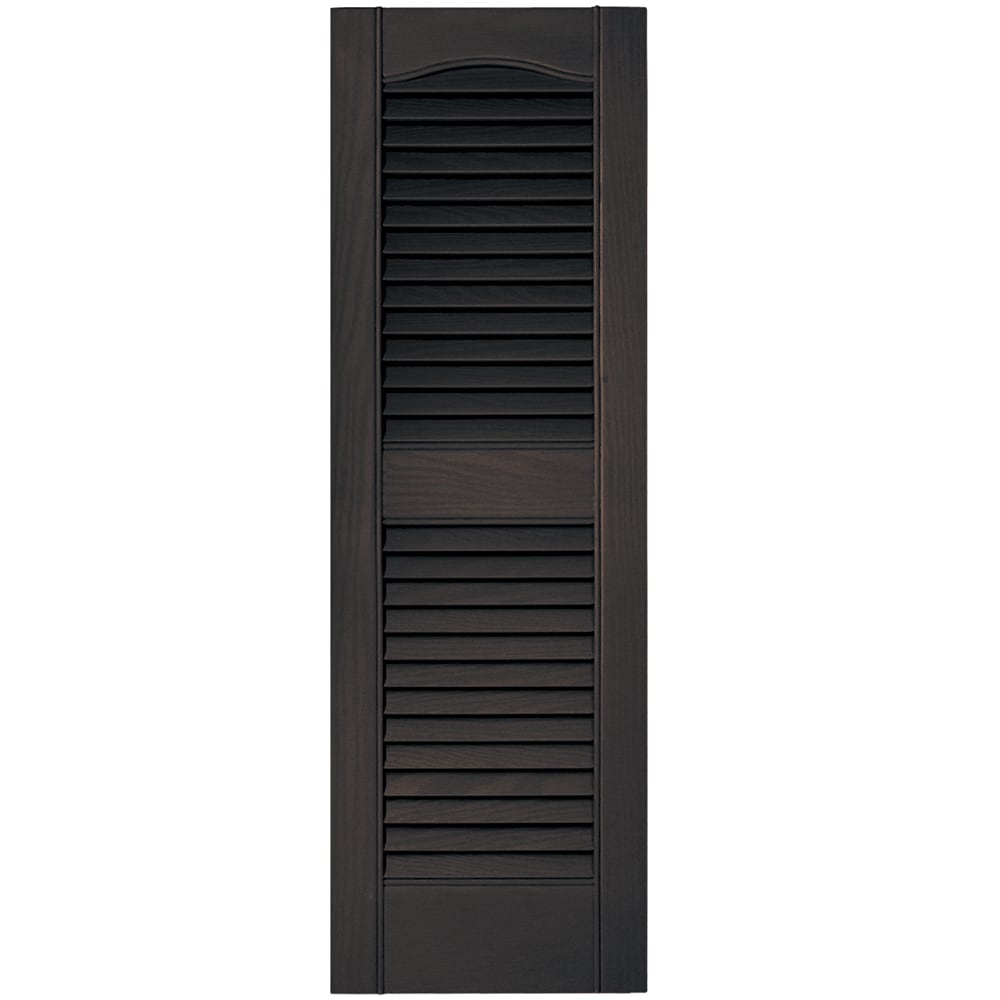 Vantage V1711236010 12.125-in W x 36.875-in H Musket Brown Louvered Exterior Shutters ( 1 -Pack )