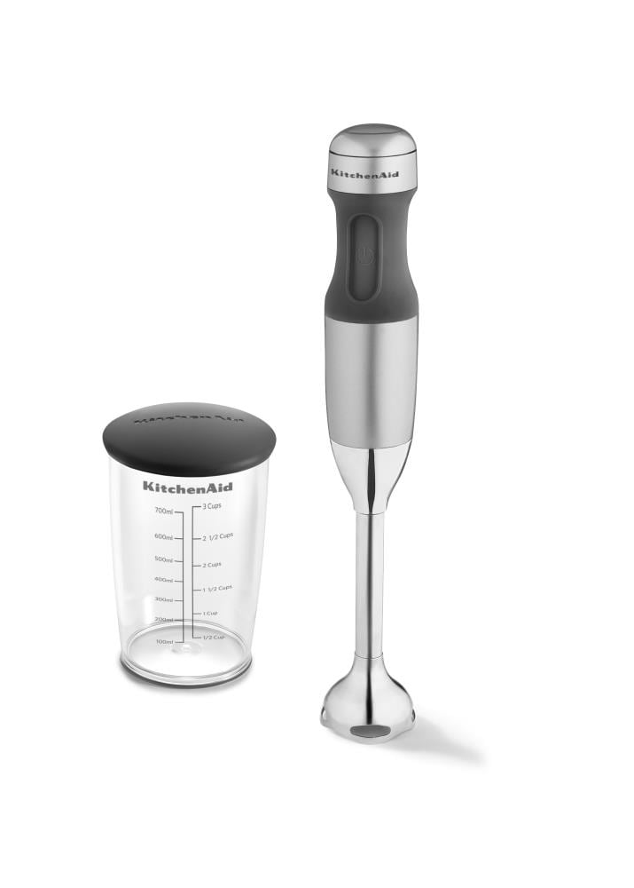KitchenAid 2-Speed Contour Silver 200-Watt Immersion Blender with Accessory  Jar at
