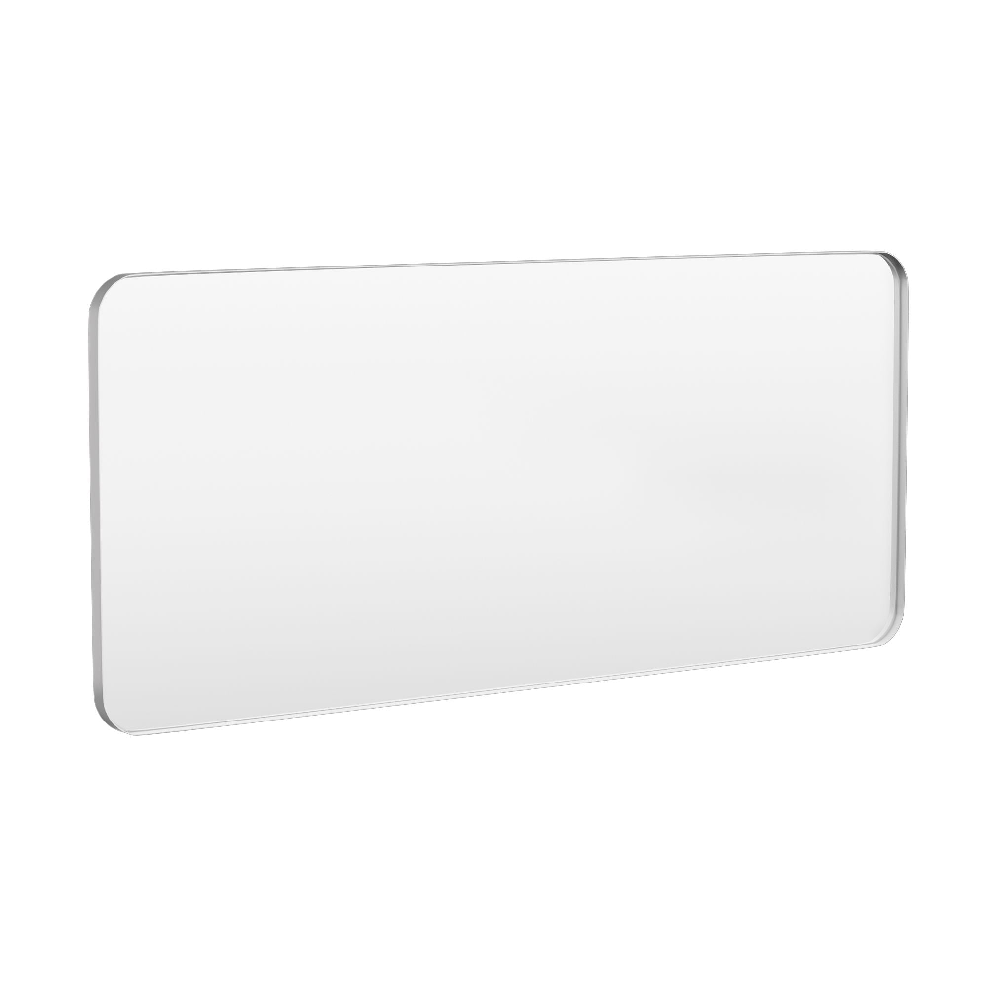 LOVMOR Y-TM7232-S 72 in. W x 32 in. H Tempered Glass Rounded Rectangle Framed Wall-Mounted Bathroom Vanity Mirror in Silver