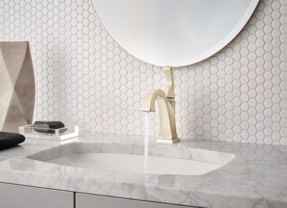 Polished Nickel Single Hole Modern Bathroom Faucet