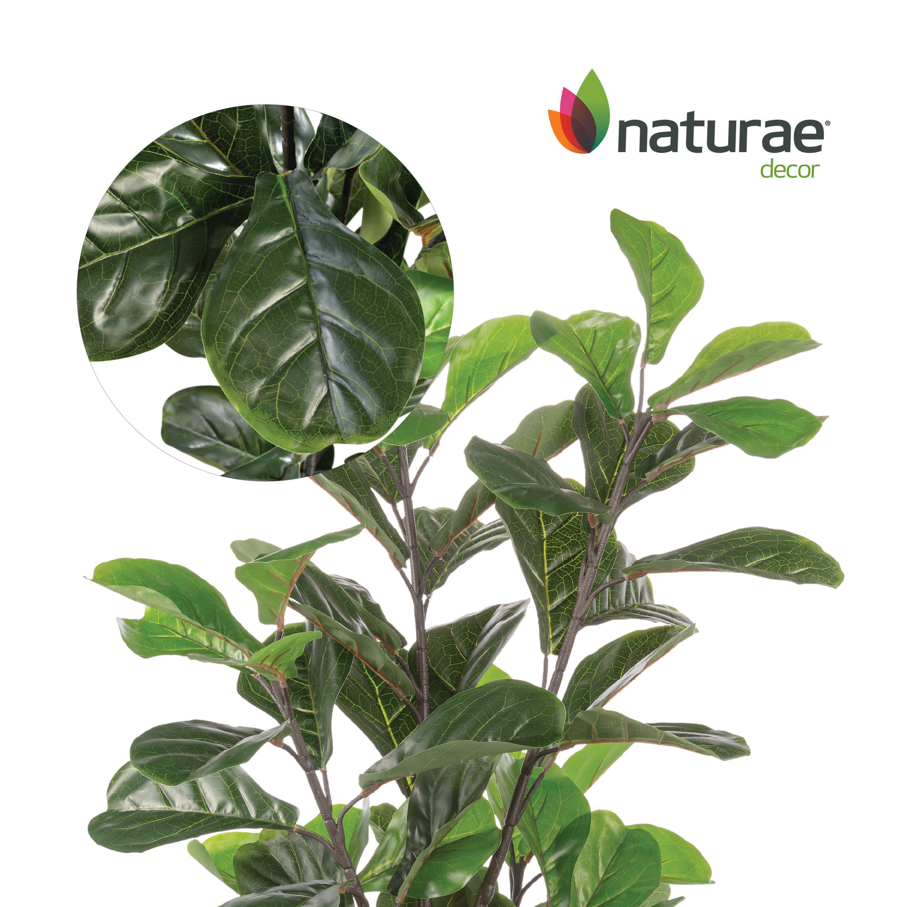 35'' Green Plastic Fiddle Leaf Fig Potted Floor Plant