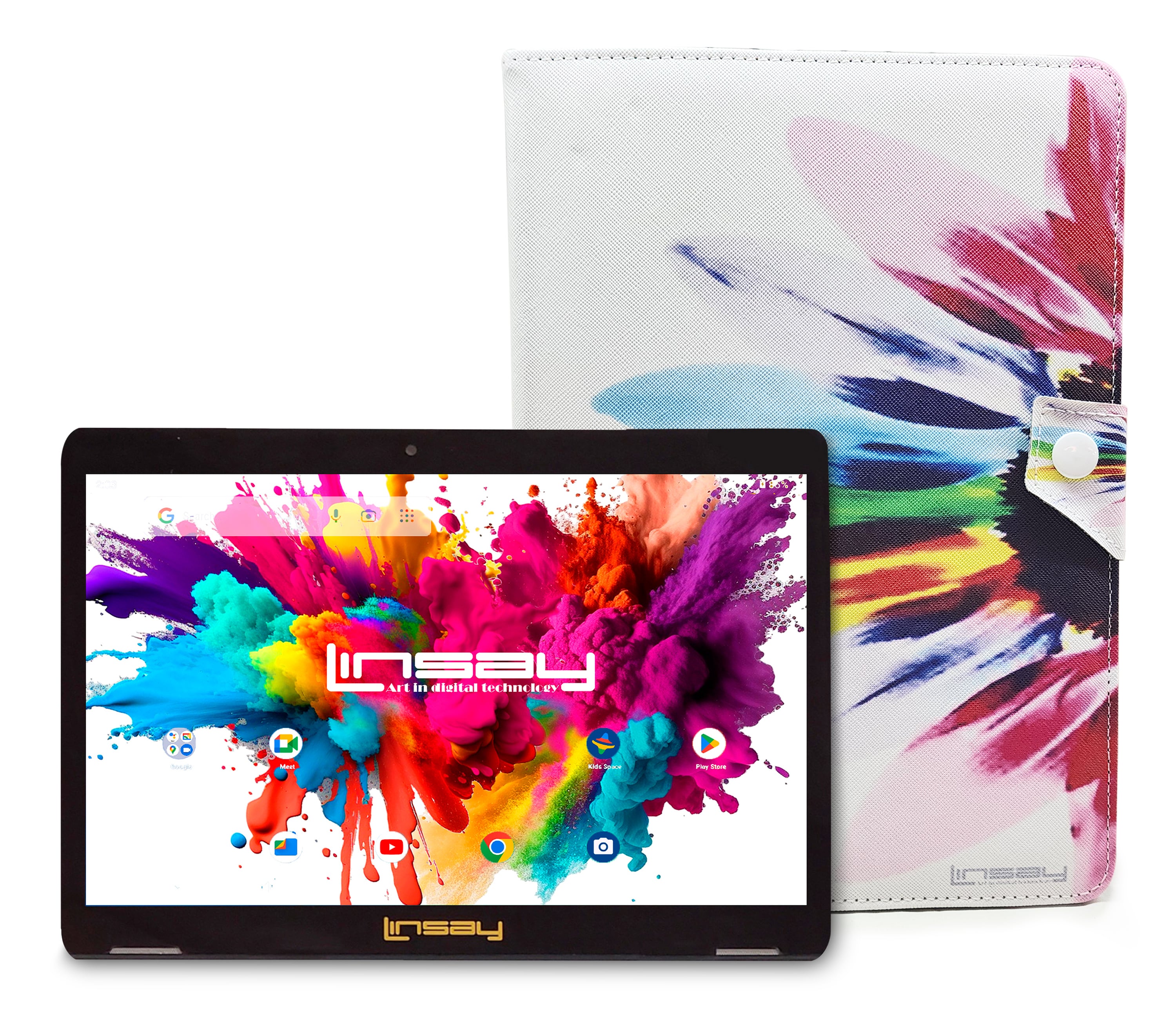 LINSAY F10IPRAINP 10.1-in 128 Android 13 Bluetooth Wi-Fi Tablet with Case Included and Pen Included