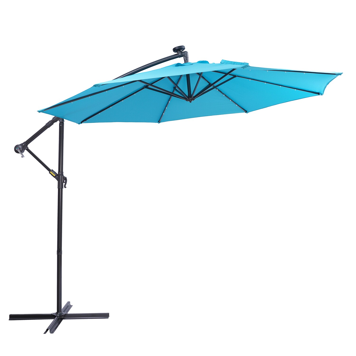 Mondawe 10-ft Solar Powered Offset Patio Umbrella in the Patio ...