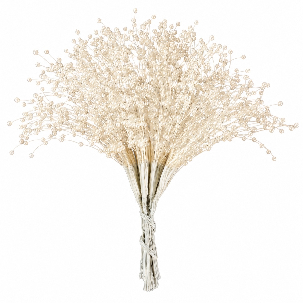Aoibox  100 Pack Ivory Beaded Pearl Picks Artificial Wedding Bouquet Sticks Bridal Party Floral Decor Stems