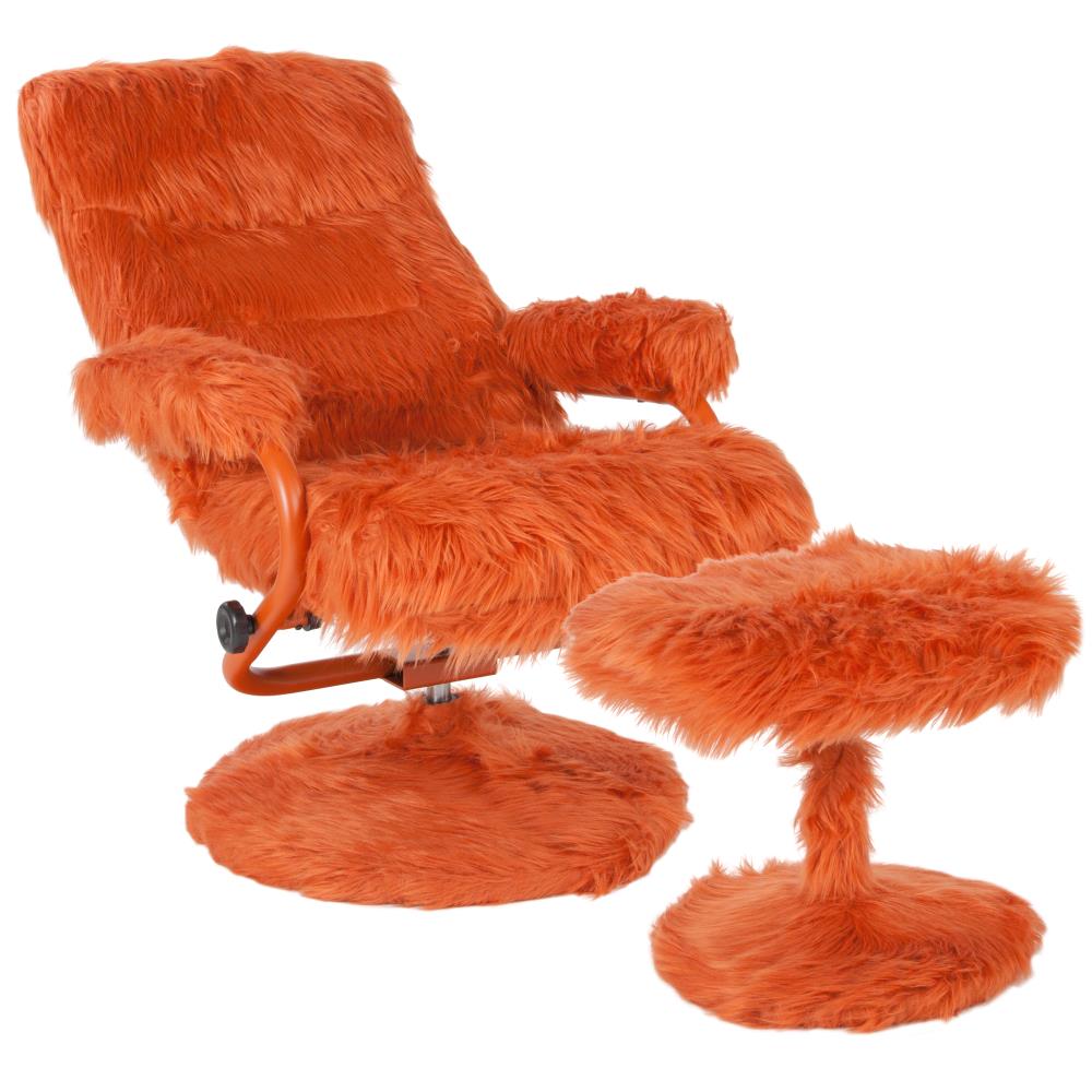 orange fluffy chair