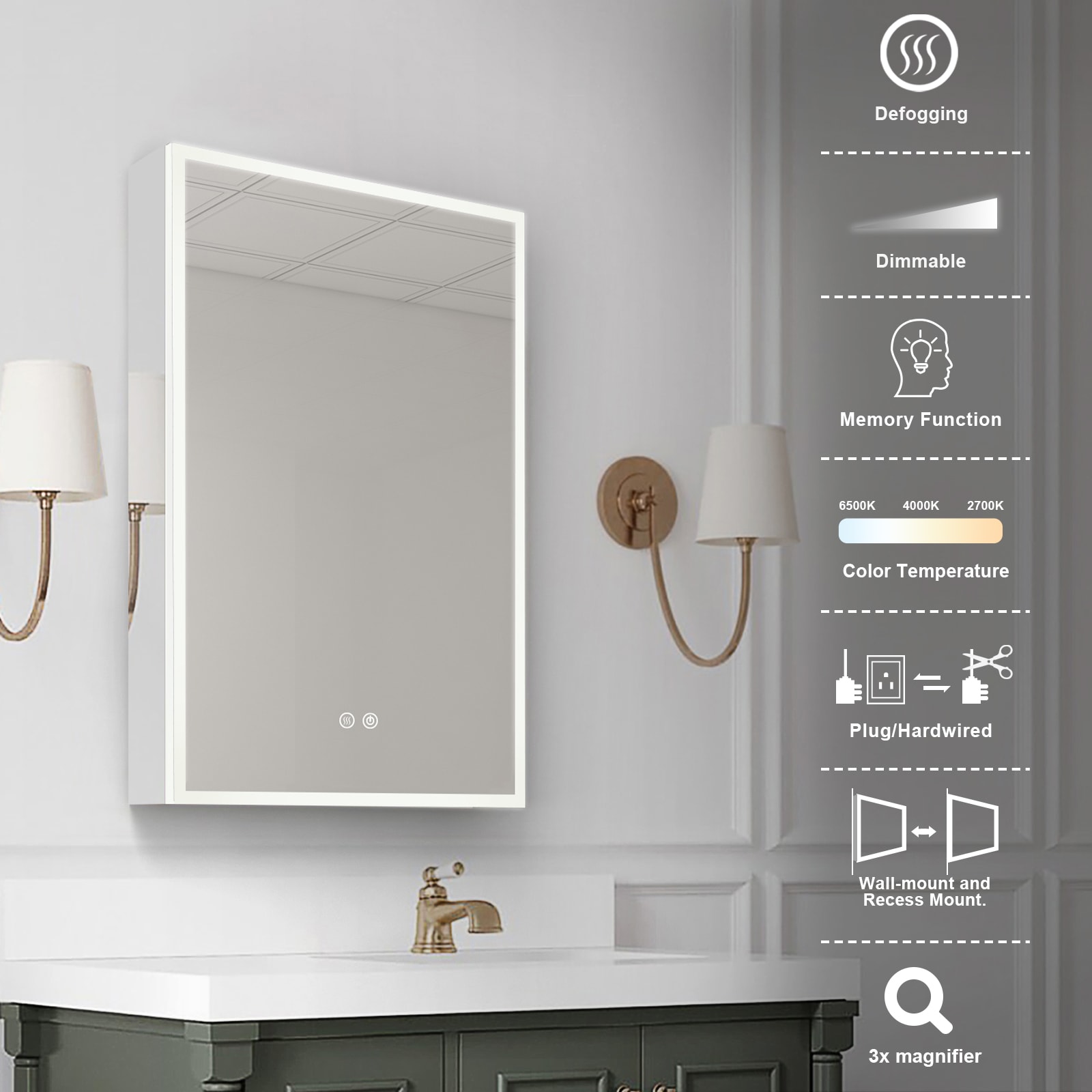 Forclover MEAM-EL2030R Bathroom-Medicine-Cabinets - View #3