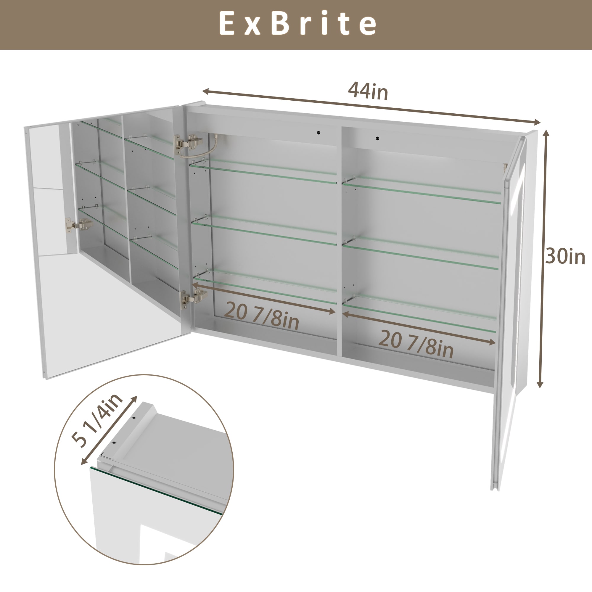 ExBrite EBMC4430V3DX Bathroom-Medicine-Cabinets - View #2