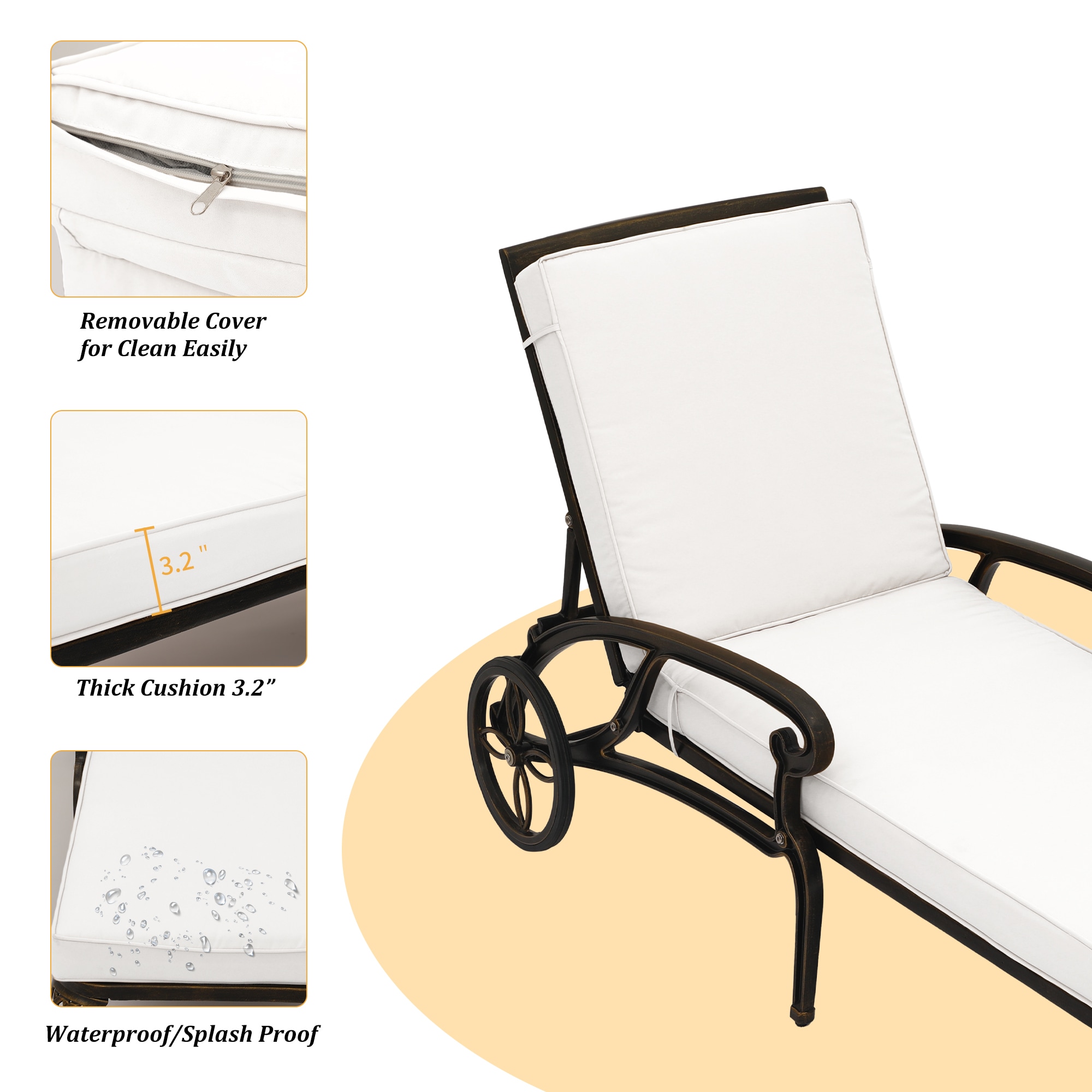 Clihome CL-XG215LBR-BE Patio-Chairs - View #6