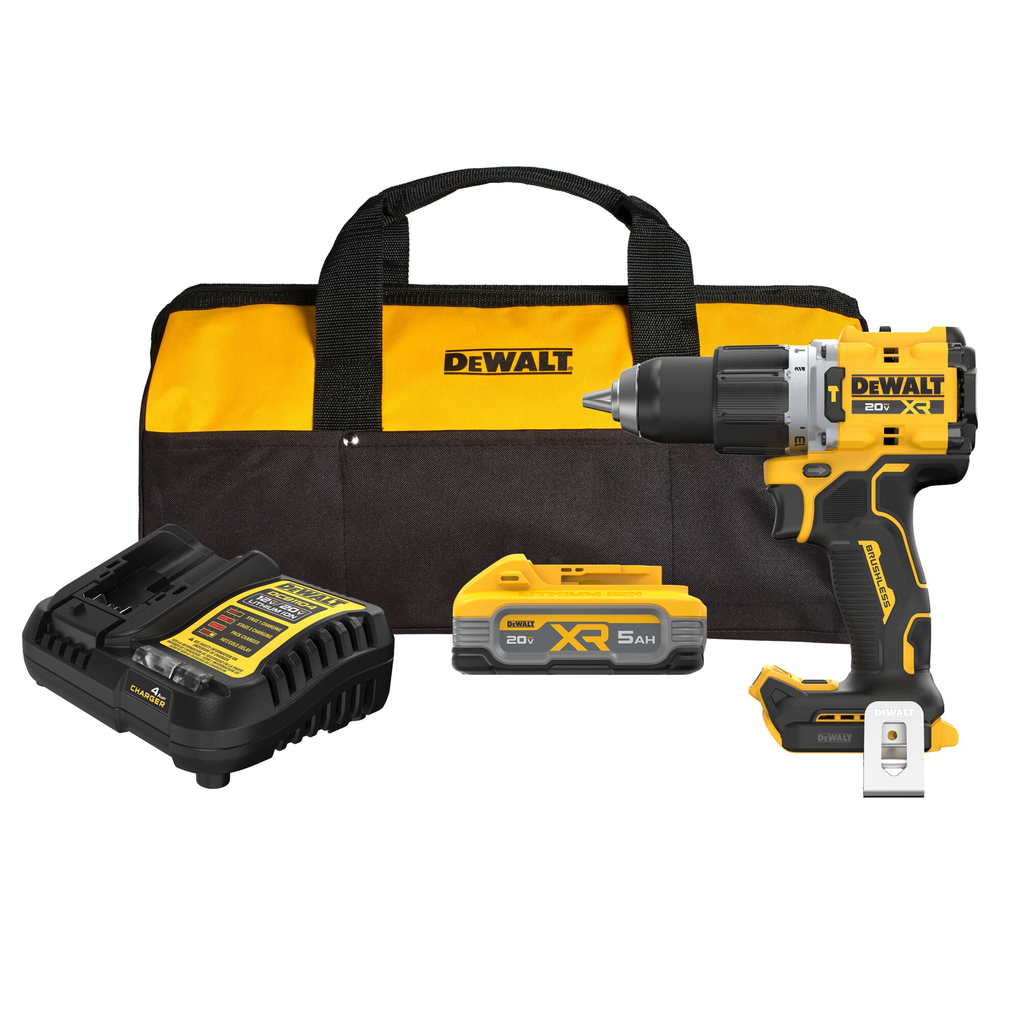 DEWALT 1/2-in 20-volt max Variable Speed Brushless Cordless Hammer Drill ( 1 -Batteries and Charger Included ) #DCD806H1
