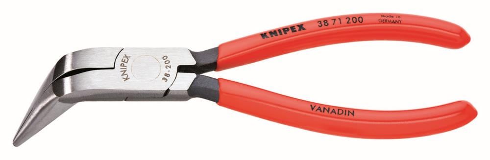 KNIPEX 6.5-in Red Dipped Handle Bent Nose Pliers for Automotive