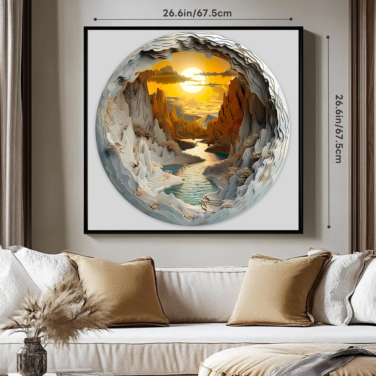 Etokfoks 1000 Piece Sunset Canyon 3D Visual Jigsaw Puzzle for