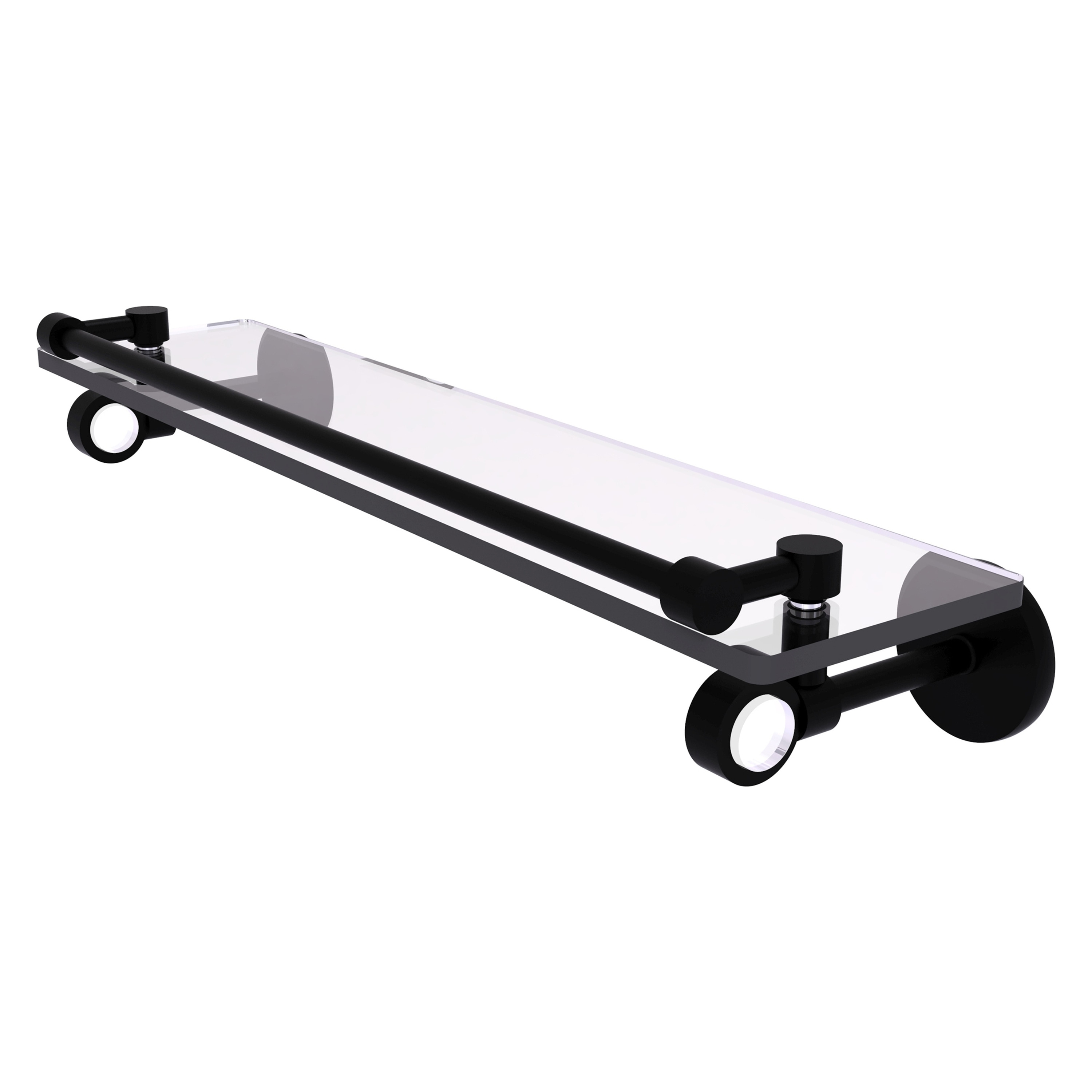 Allied Brass CV-1-22-GAL-BKM Clearview Matte Black Wall mount Bathroom Shelf ( 22-in x 3.75-in x 5-in )