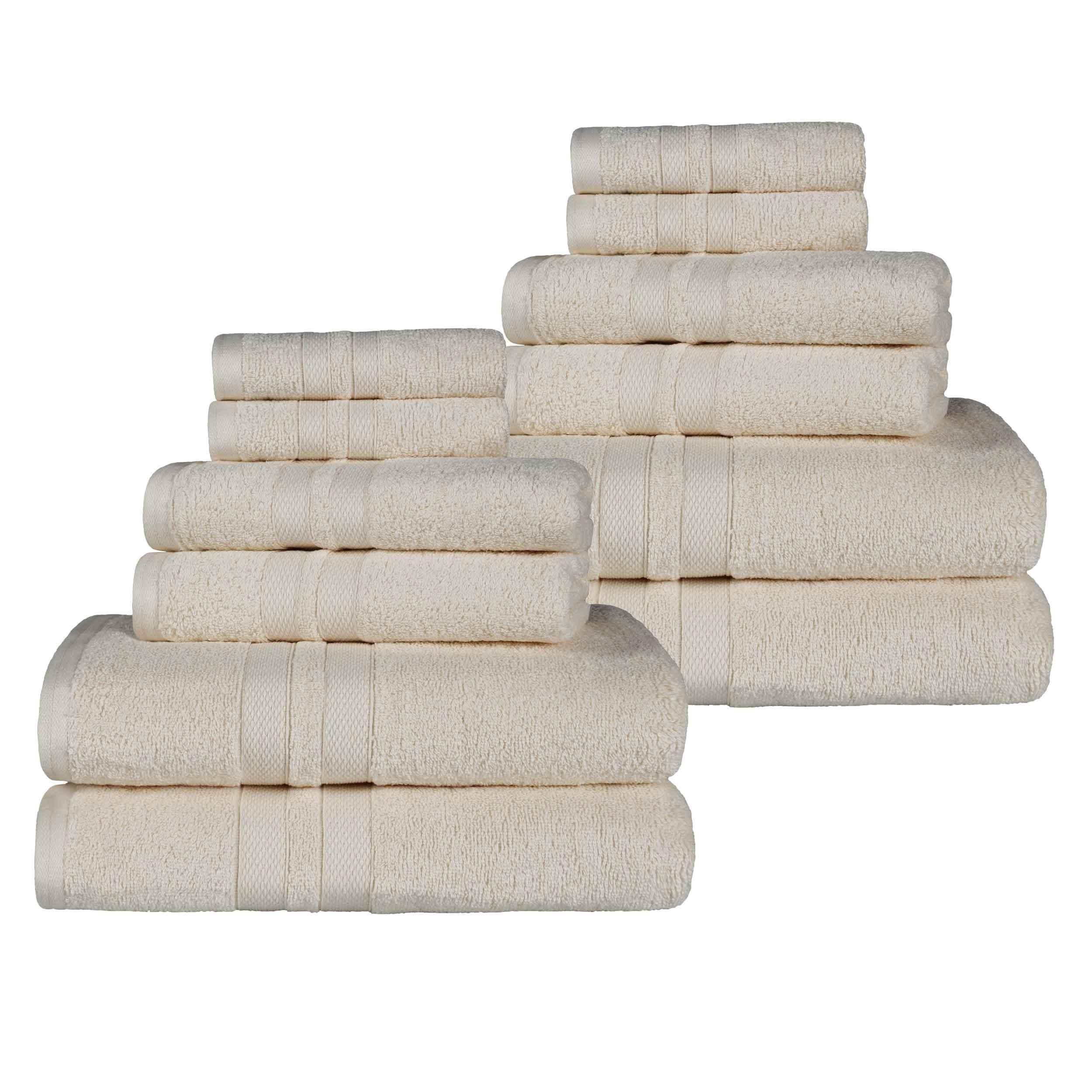 Slickblue Cotton Quick Dry Bath Towel Set Terry Loop Bathroom Towels Bath Hand Face Washcloth Set Multiple Size and Color Options