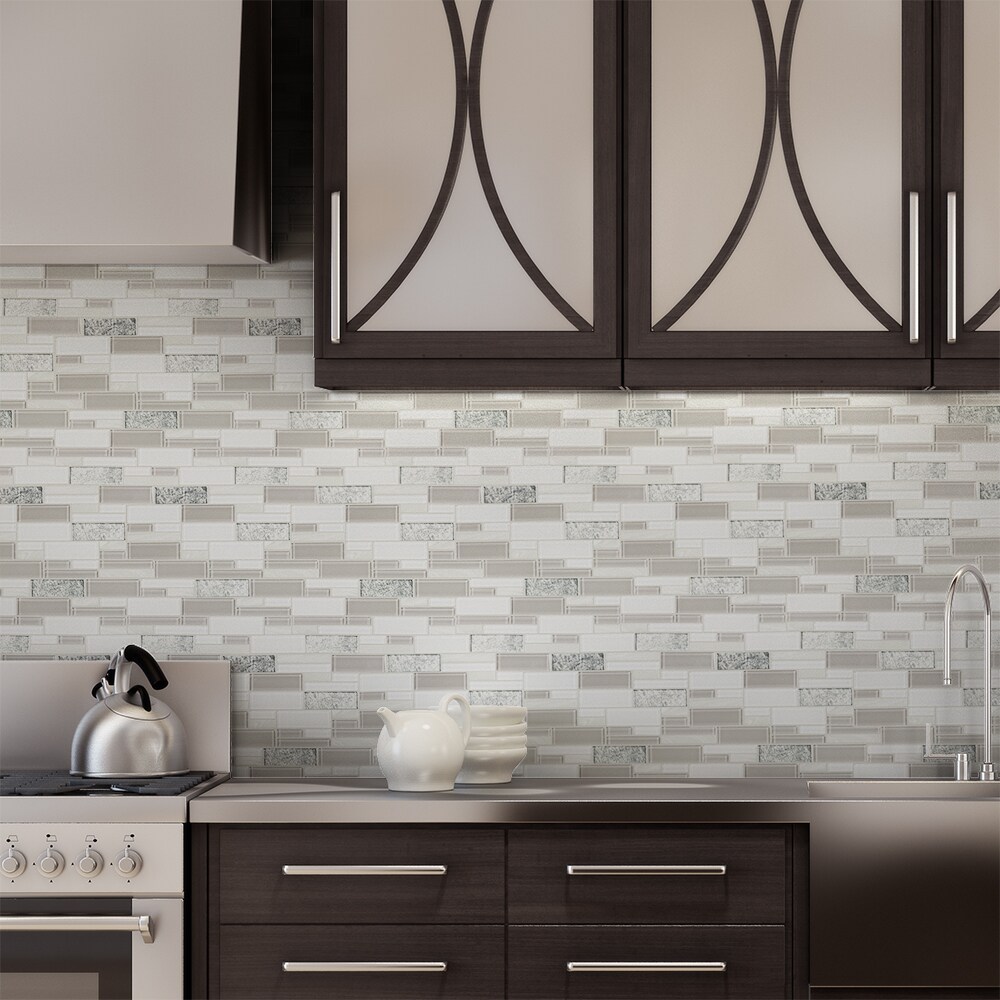 Elida Ceramica Blended Luxor Linear Glass 12-in x 12-in