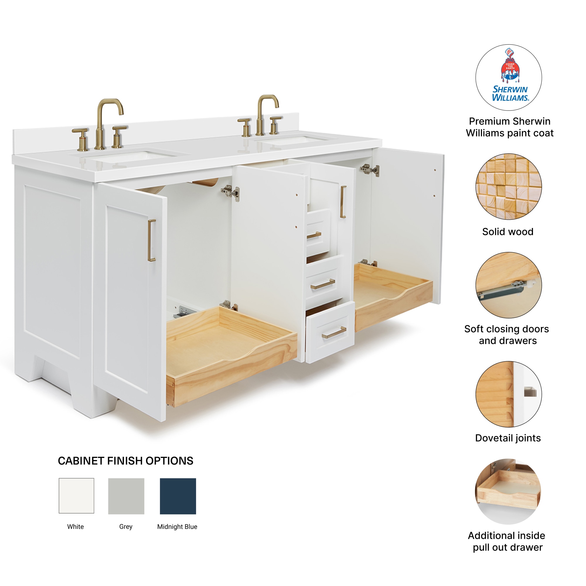 ARIEL Q073DWQRVOWHT Bath-Vanity-Combo - View #4